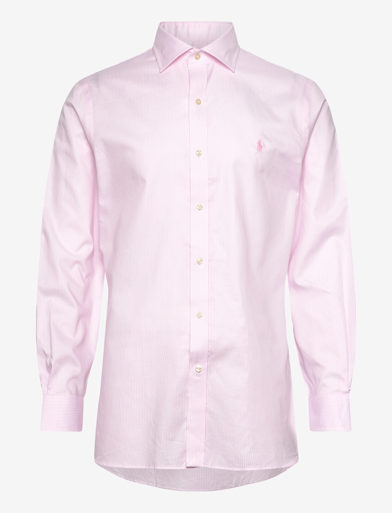 Polo Ralph Lauren - Regent Slim Fit Striped Textured Shirt - triibulised särgid - 6011b pink/white - 0
