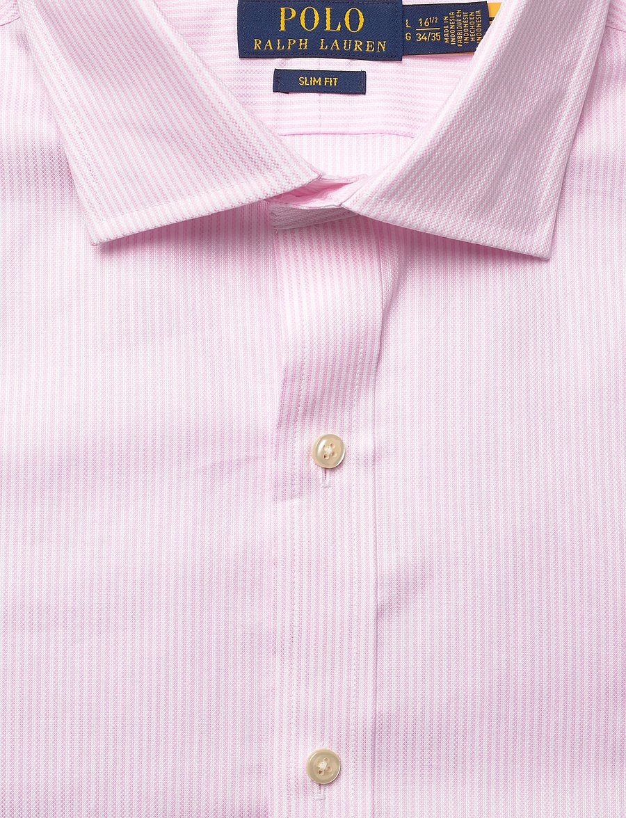 Polo Ralph Lauren - Regent Slim Fit Striped Textured Shirt - gestreifte hemden - 6011b pink/white - 2