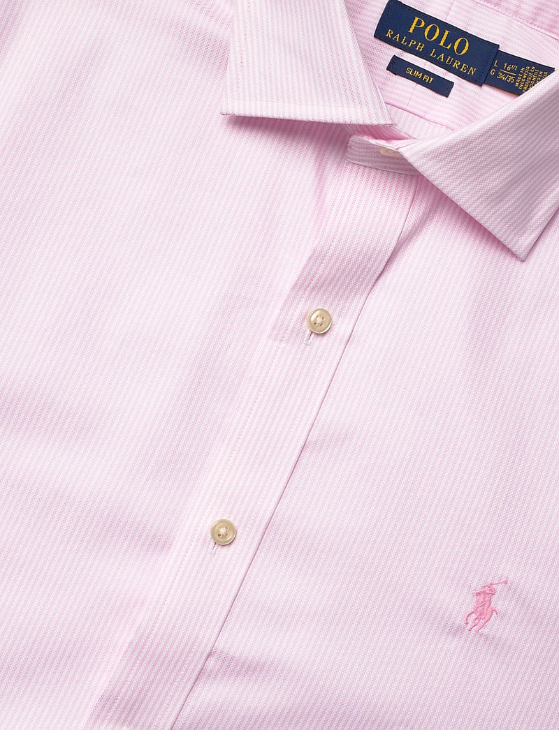 Polo Ralph Lauren - Regent Slim Fit Striped Textured Shirt - triibulised särgid - 6011b pink/white - 3