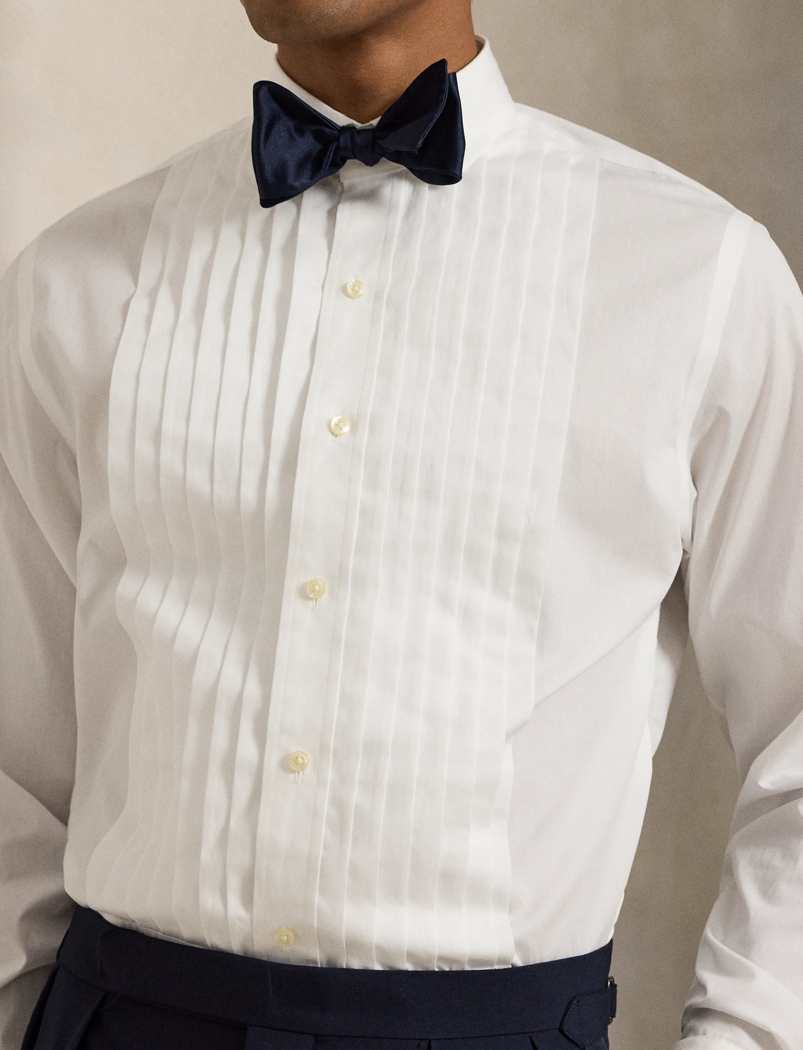 Polo Ralph Lauren - Classic Fit Poplin Tuxedo Shirt - white - 3