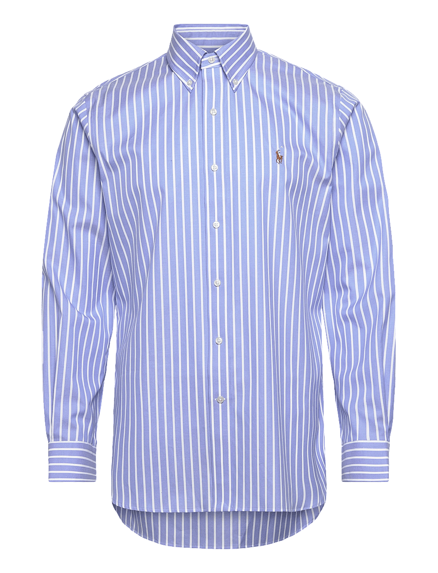 Polo Ralph Lauren - Custom Fit Striped Pinpoint Oxford Shirt - stribede skjorter - 5519a blue/white - 1