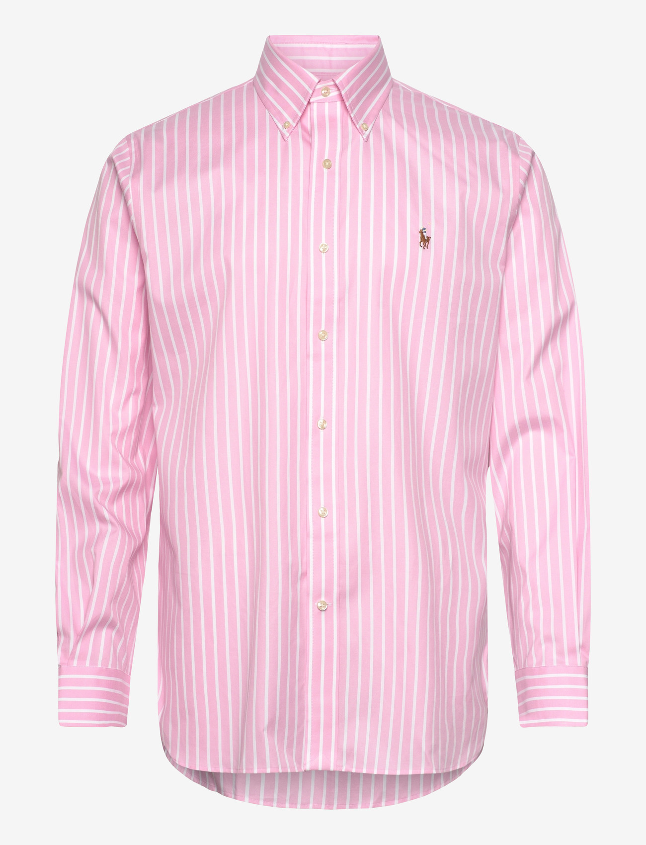 Polo Ralph Lauren - Custom Fit Striped Pinpoint Oxford Shirt - basic-hemden - 5519b pink/white - 0