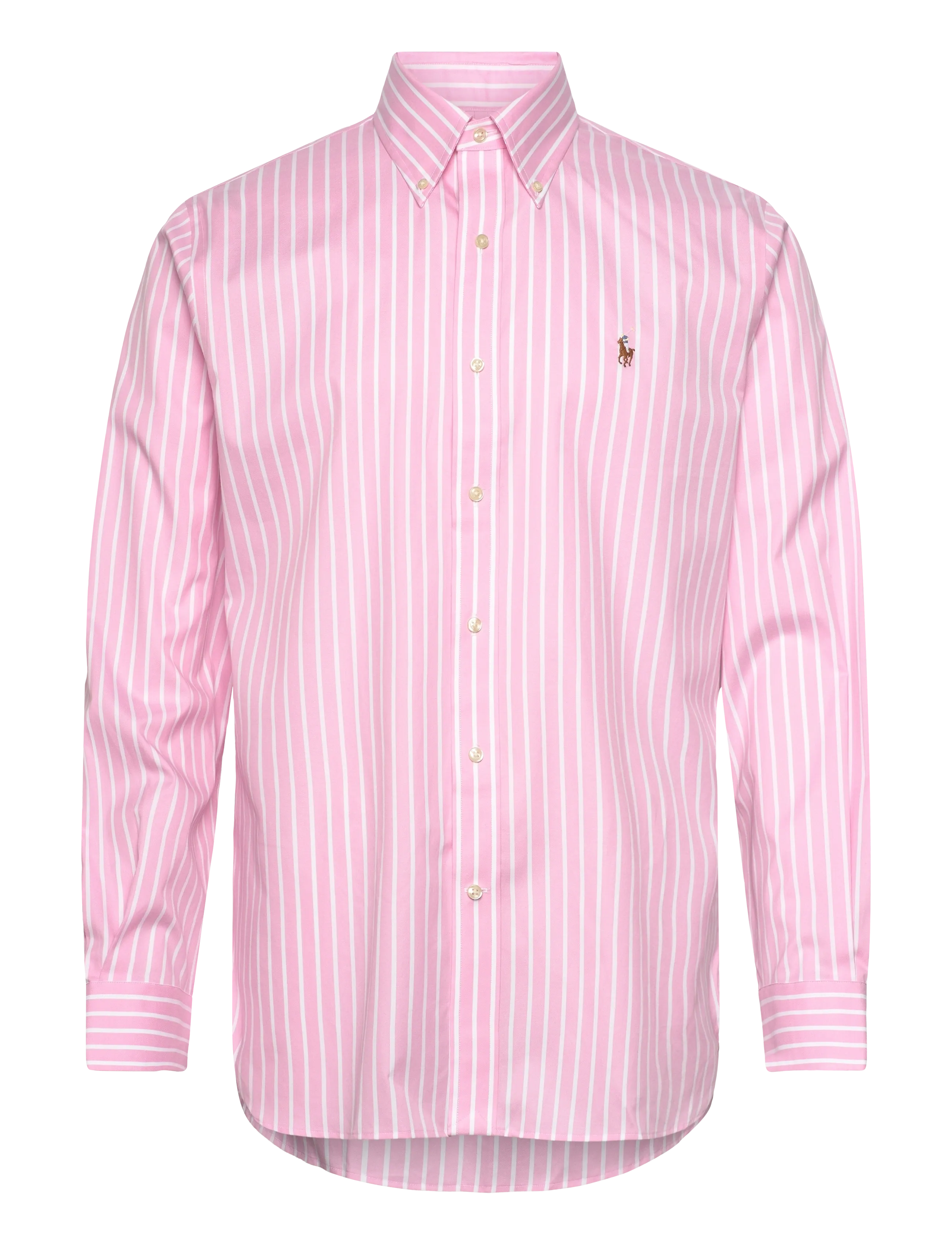 Polo Ralph Lauren Custom Fit Striped Pinpoint Oxford Shirt - Casual skjorter - 5519B PINK/WHITE / pink/rose
