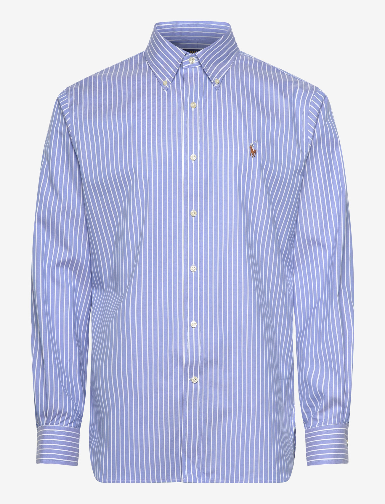 Polo Ralph Lauren - Custom Fit Striped Pinpoint Oxford Shirt - stribede skjorter - 7091a azure/white - 0