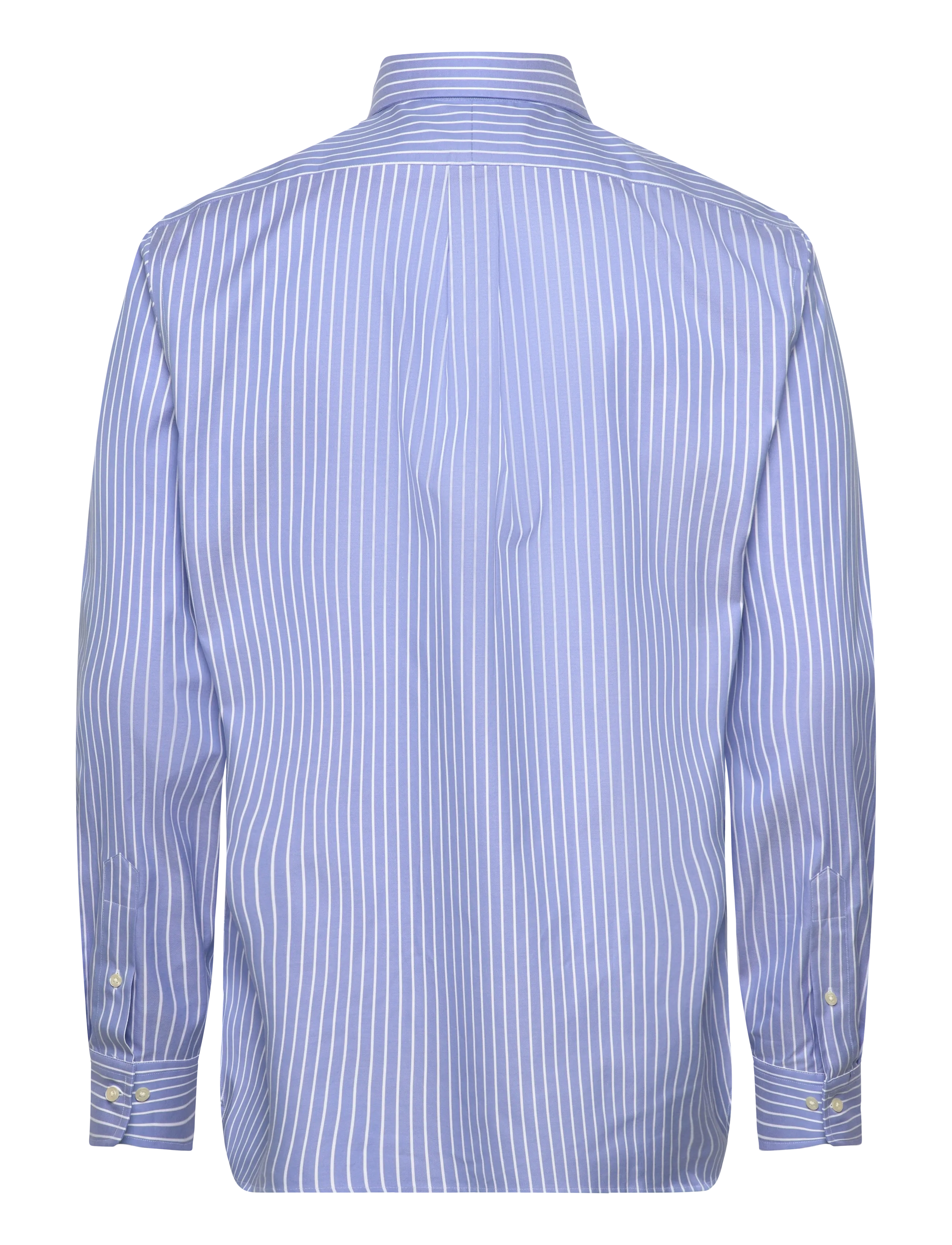Polo Ralph Lauren - Custom Fit Striped Pinpoint Oxford Shirt - stribede skjorter - 7091a azure/white - 2