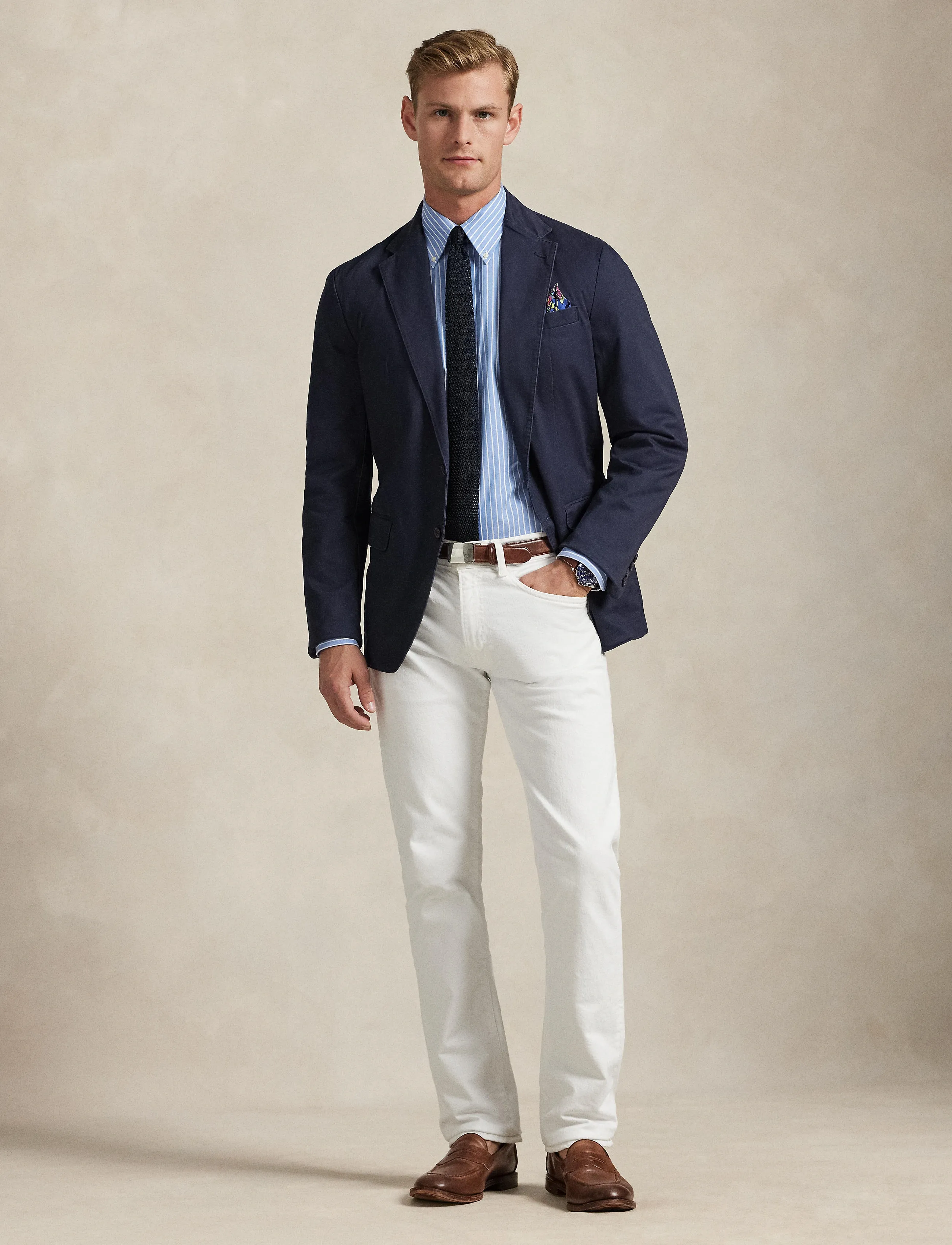 Polo Ralph Lauren Custom Fit Striped Pinpoint Oxford Shirt - Hemden - 7091A AZURE/WHITE / blue