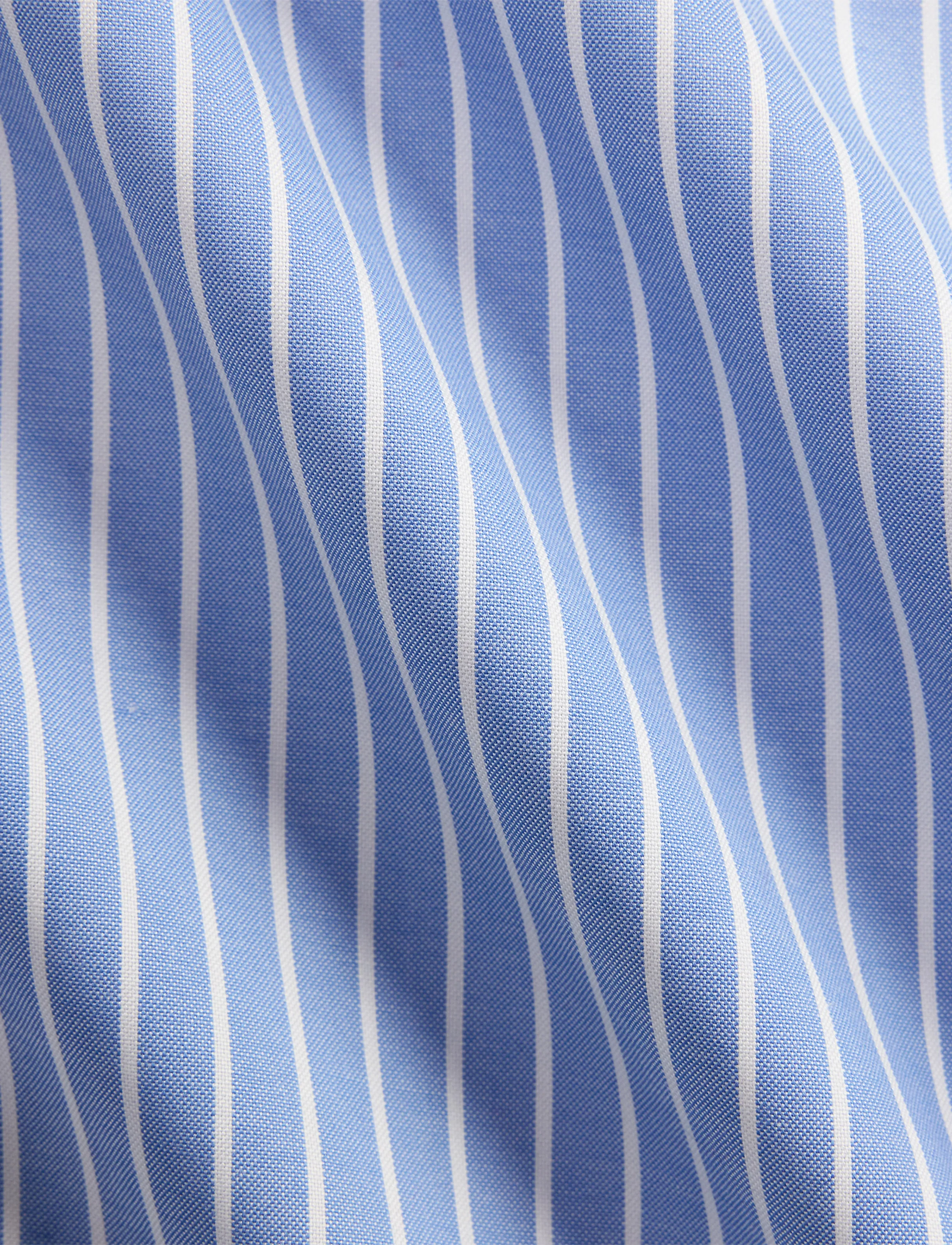 Polo Ralph Lauren - Custom Fit Striped Pinpoint Oxford Shirt - stribede skjorter - 7091a azure/white - 5