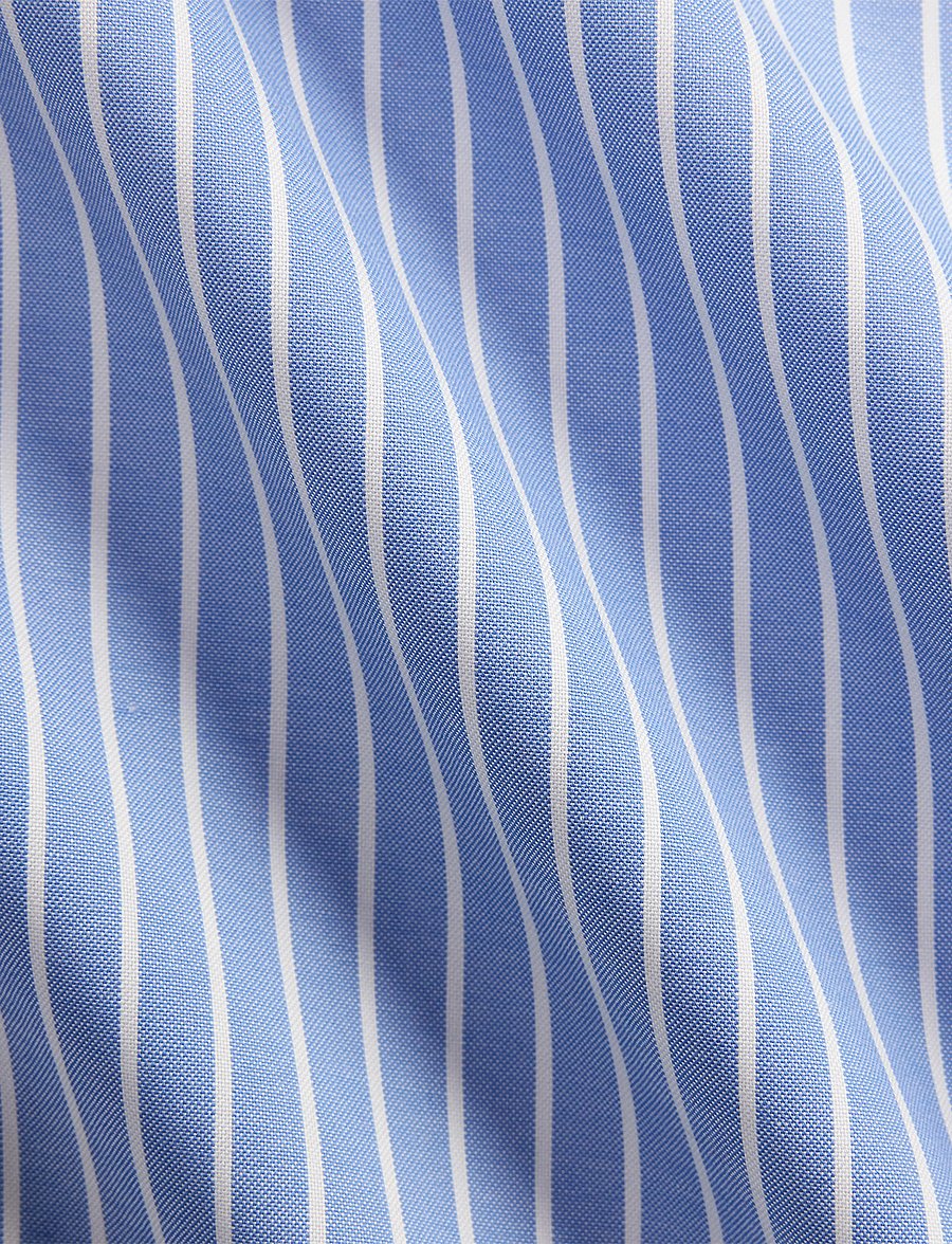 Polo Ralph Lauren - Custom Fit Striped Pinpoint Oxford Shirt - stribede skjorter - 7091a azure/white - 5