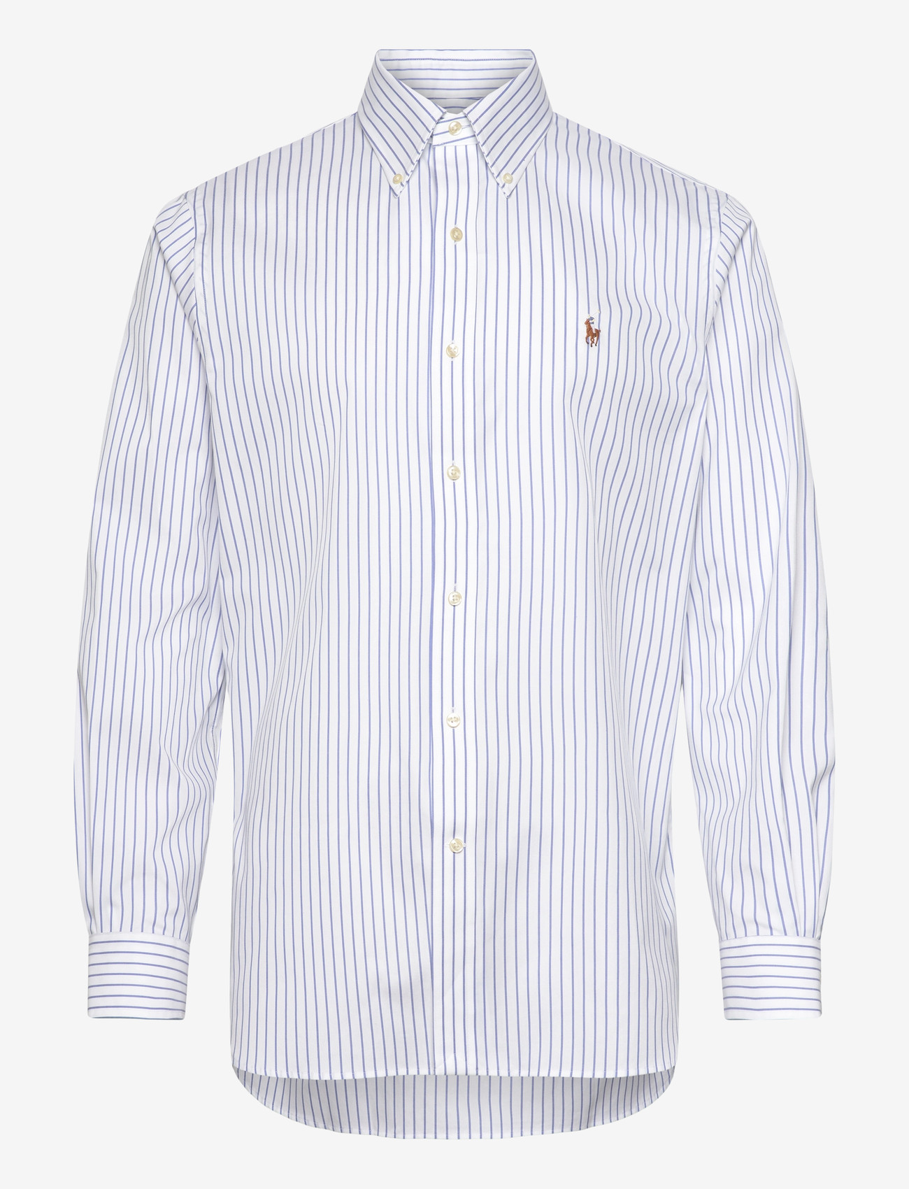 Polo Ralph Lauren - Custom Fit Striped Pinpoint Oxford Shirt - basic-hemden - 7091b white/azure - 0