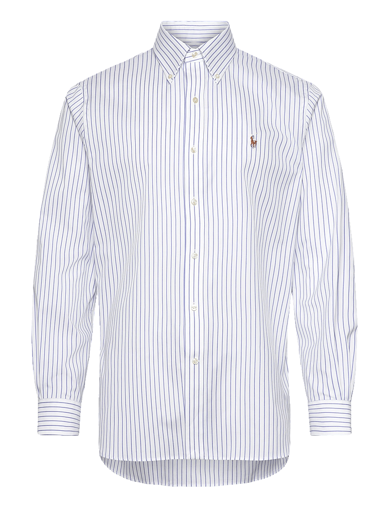 Polo Ralph Lauren - Custom Fit Striped Pinpoint Oxford Shirt - basic-hemden - 7091b white/azure - 0