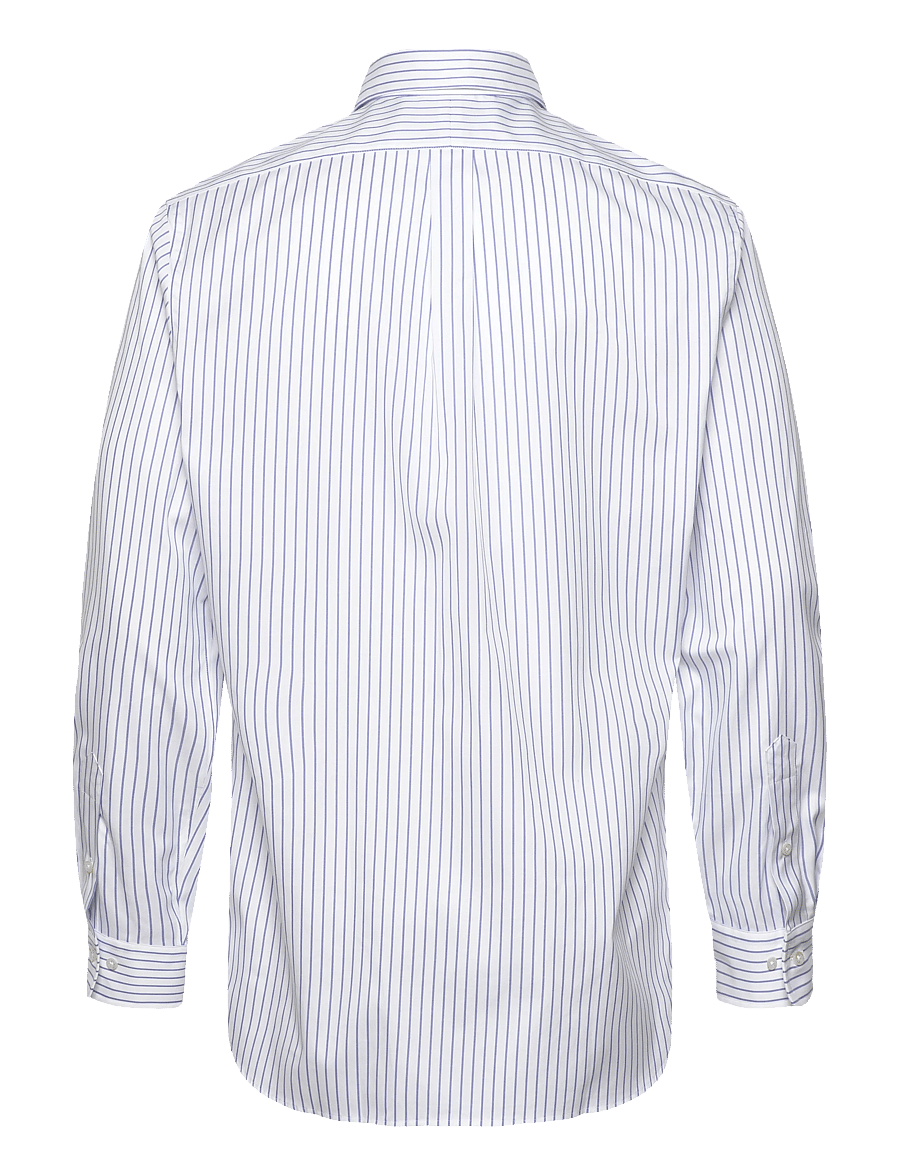 Polo Ralph Lauren - Custom Fit Striped Pinpoint Oxford Shirt - stribede skjorter - 7091b white/azure - 2