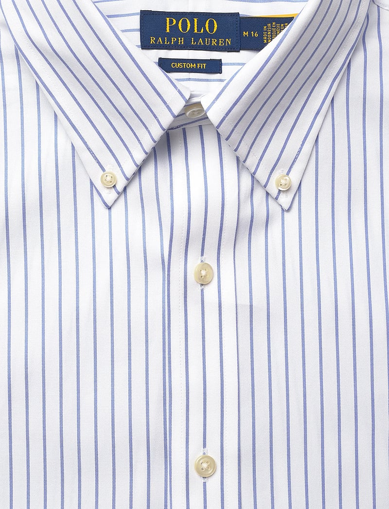 Polo Ralph Lauren - Custom Fit Striped Pinpoint Oxford Shirt - basic-hemden - 7091b white/azure - 2