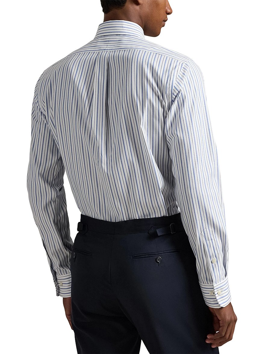 Polo Ralph Lauren - PUREPRSS PNPNT OXFD-CUHBDPPCN - stribede skjorter - 7092 white/sky bl - 3