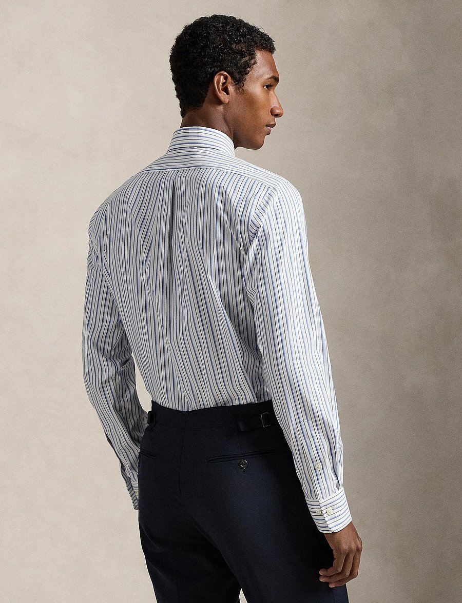 Polo Ralph Lauren - PUREPRSS PNPNT OXFD-CUHBDPPCN - striped shirts - 7092 white/sky bl - 4