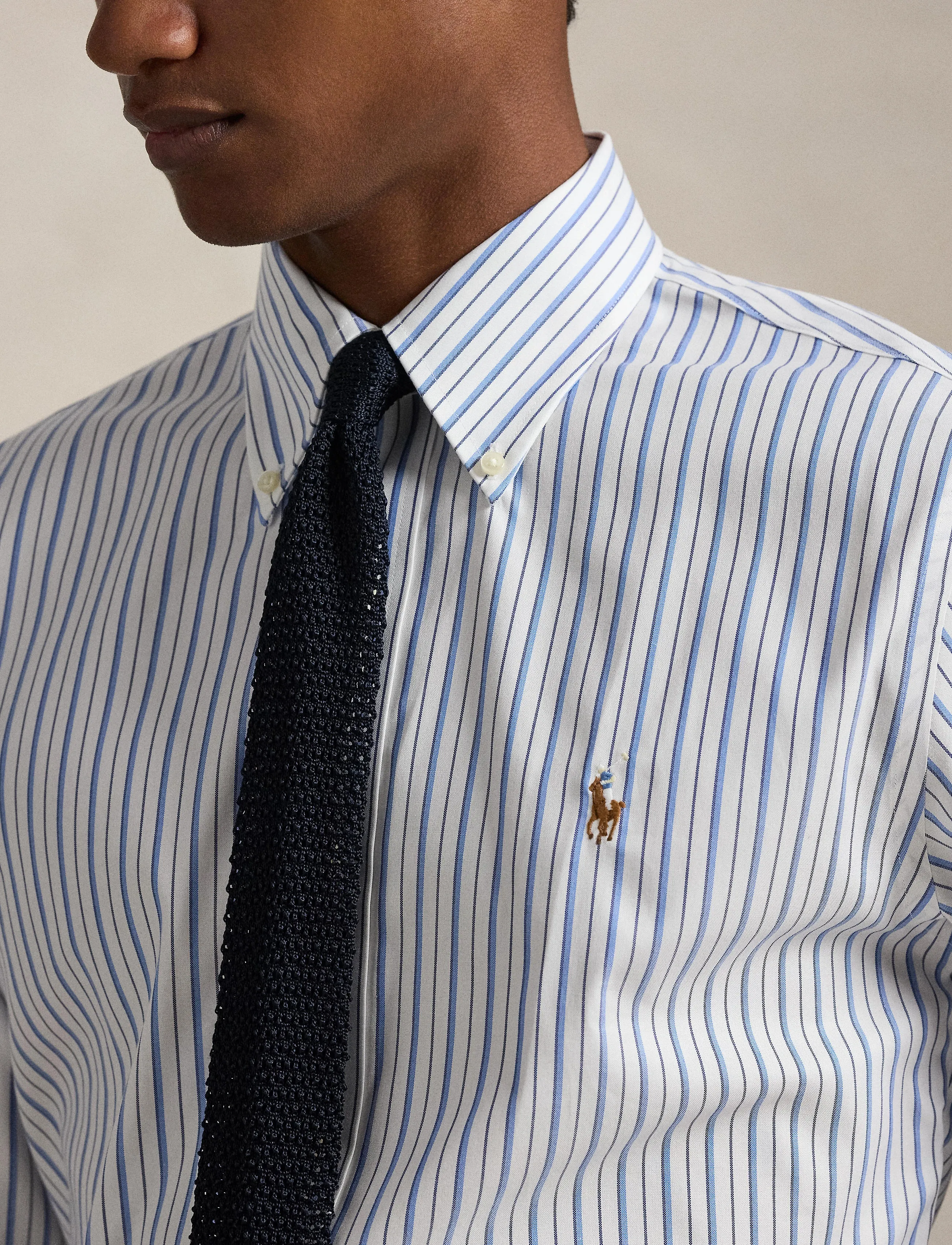 Polo Ralph Lauren - PUREPRSS PNPNT OXFD-CUHBDPPCN - stribede skjorter - 7092 white/sky bl - 4