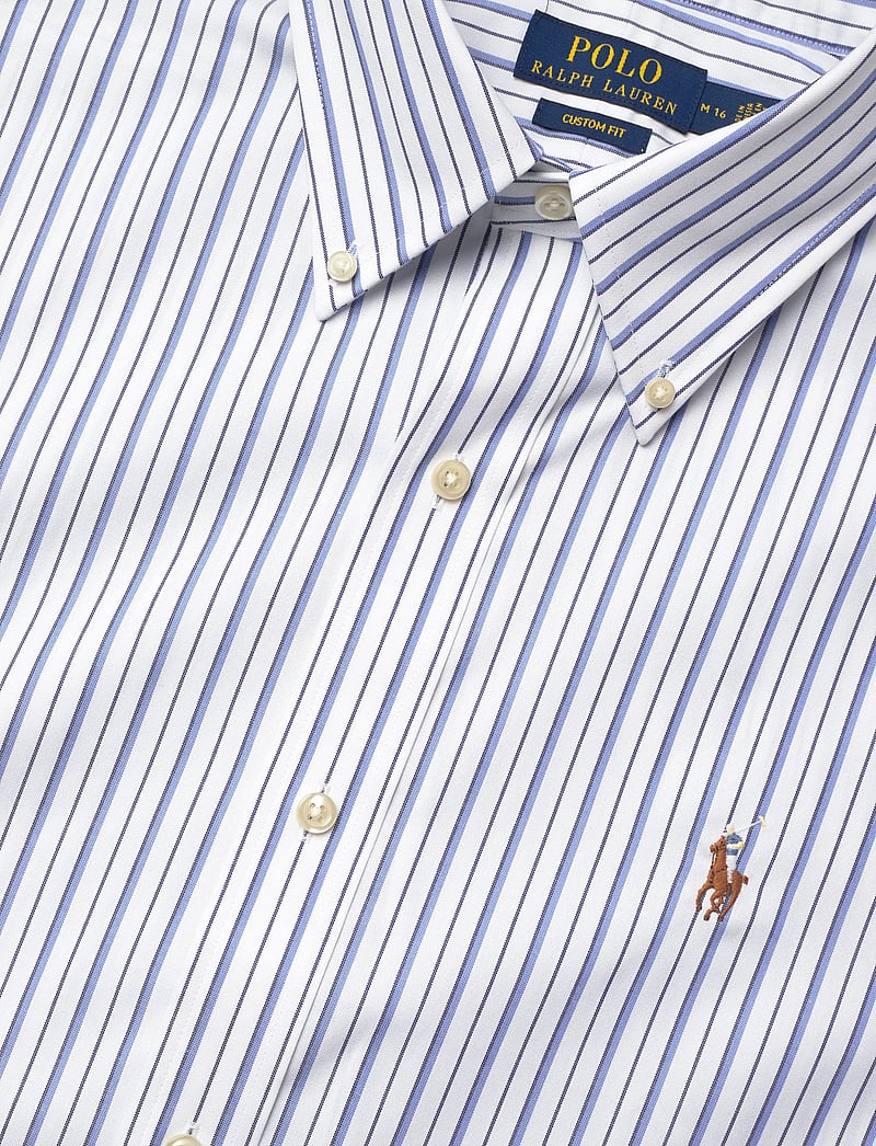 Polo Ralph Lauren - Custom Fit Striped Pinpoint Oxford Shirt - basic-hemden - 7092 white/sky bl - 3