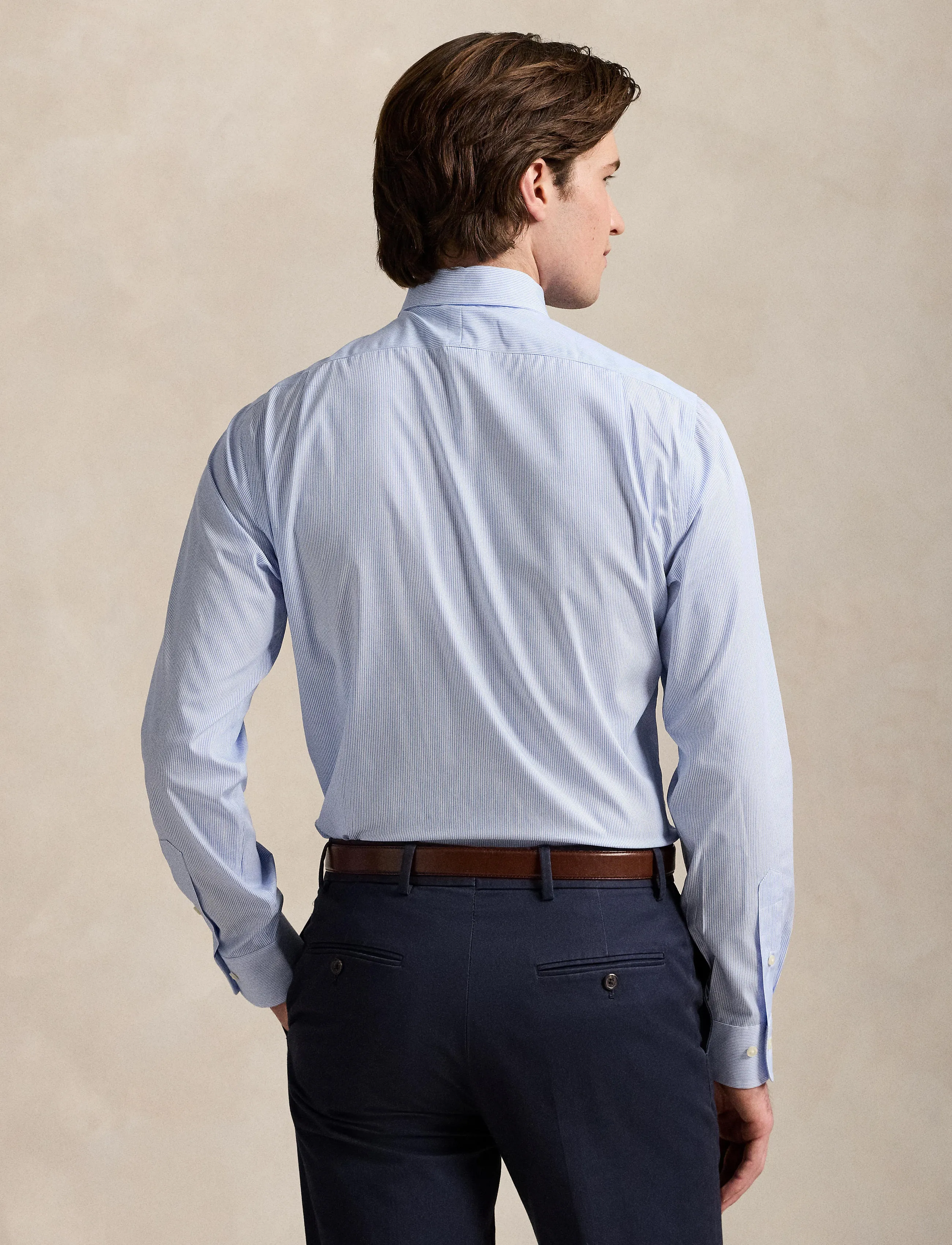 Polo Ralph Lauren - PUREPRESS POPLIN-SLESTPPCN - striped shirts - 3179b canvas blue - 3