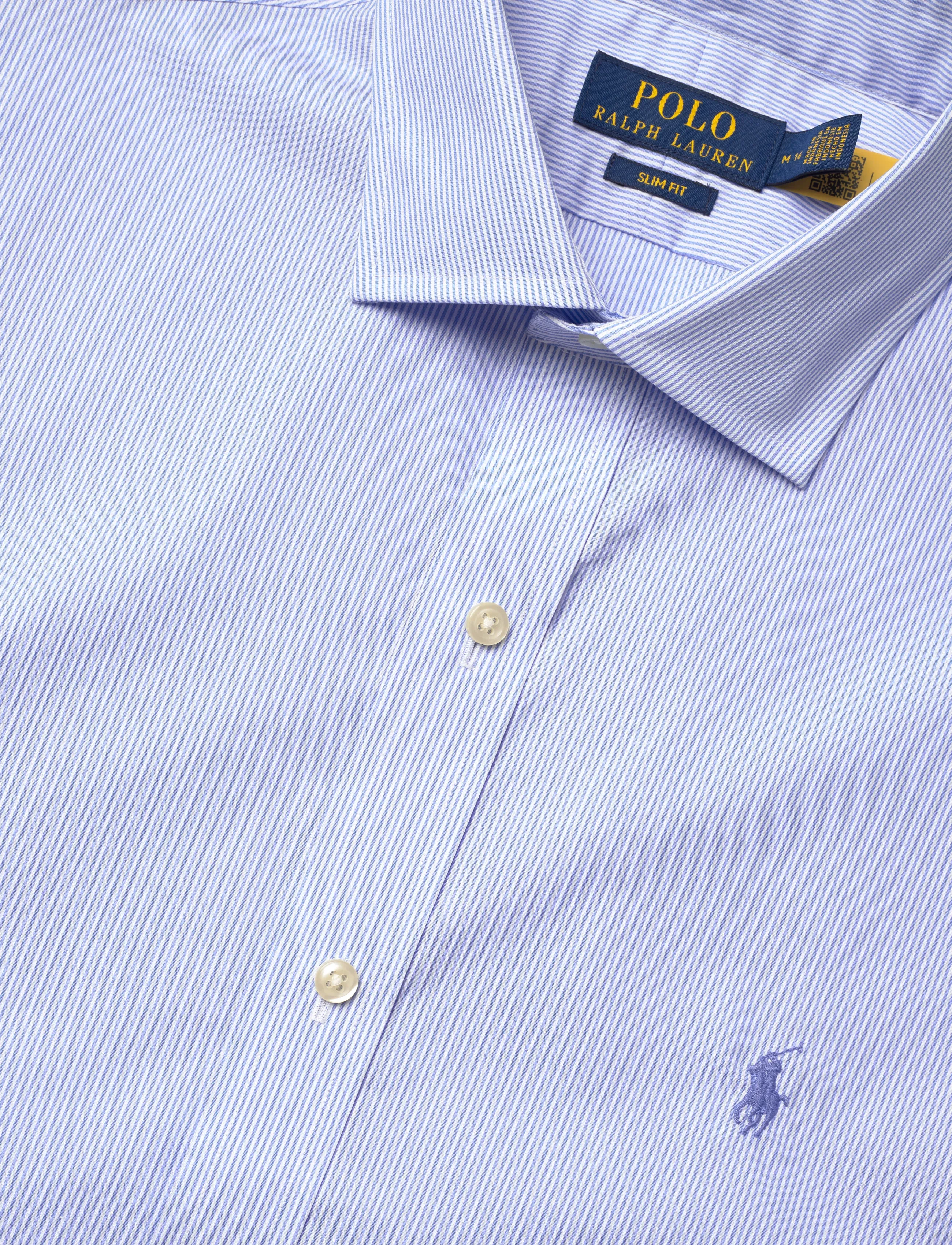 Polo Ralph Lauren - PUREPRESS POPLIN-SLESTPPCN - stribede skjorter - 3179b canvas blue - 3