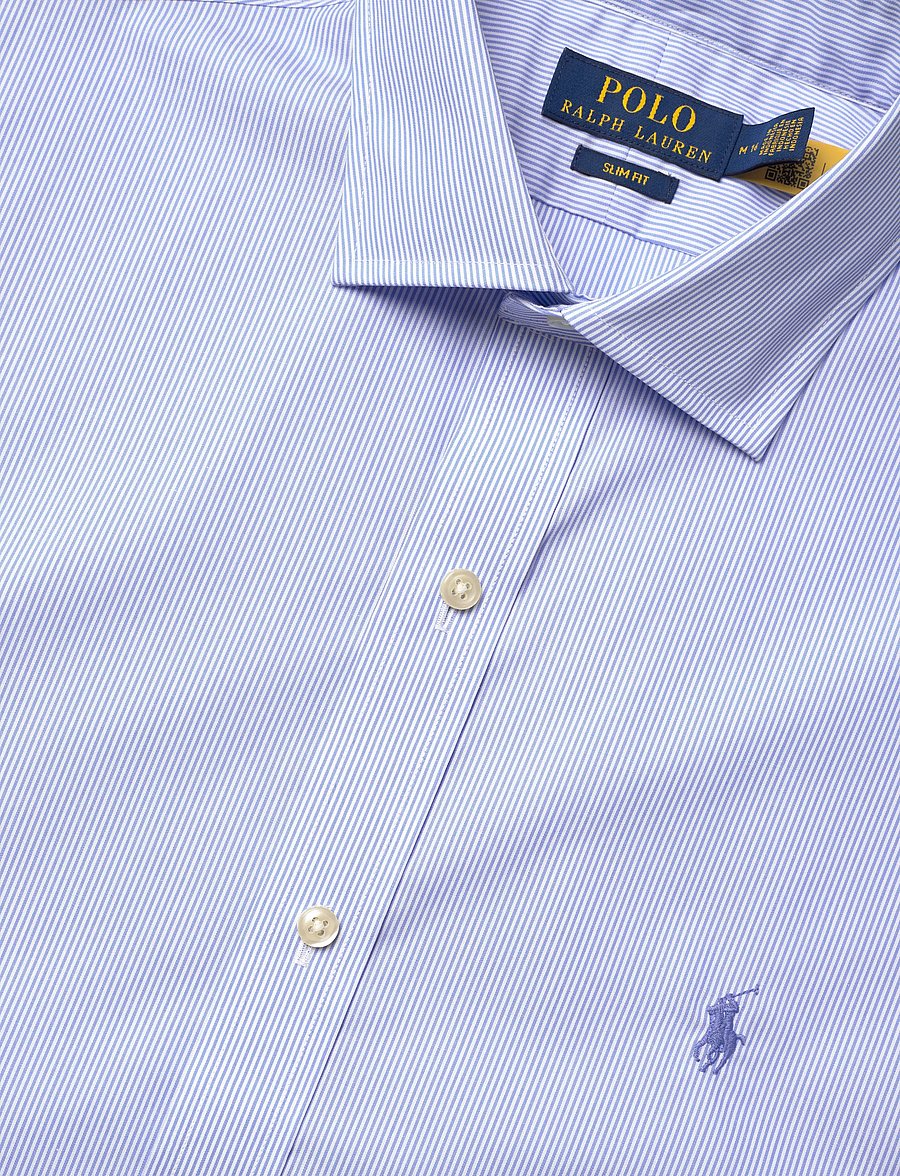 Polo Ralph Lauren - PUREPRESS POPLIN-SLESTPPCN - stribede skjorter - 3179b canvas blue - 3