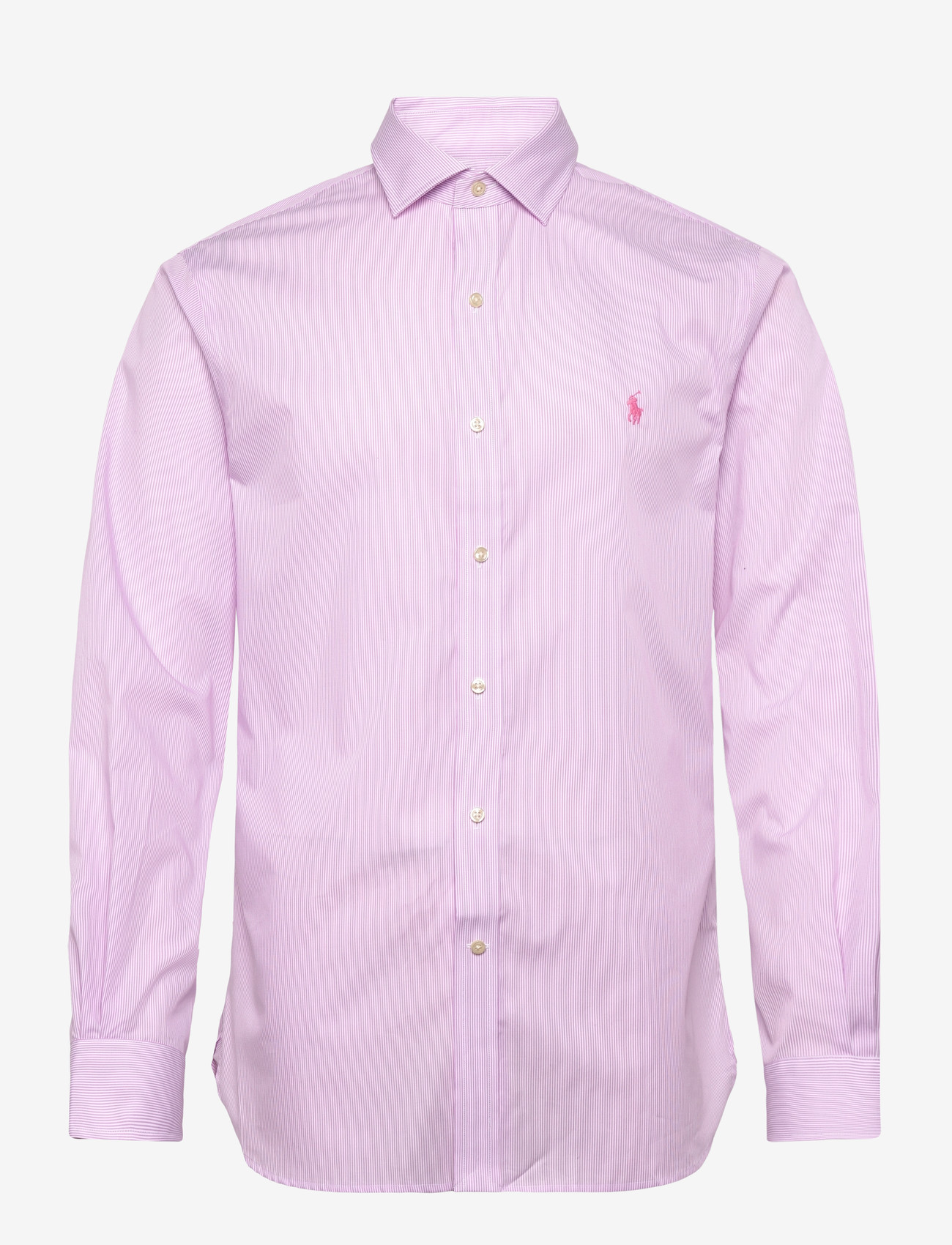 Polo Ralph Lauren - Slim Fit Striped Poplin Shirt - stribede skjorter - 3179 rose/white - 0
