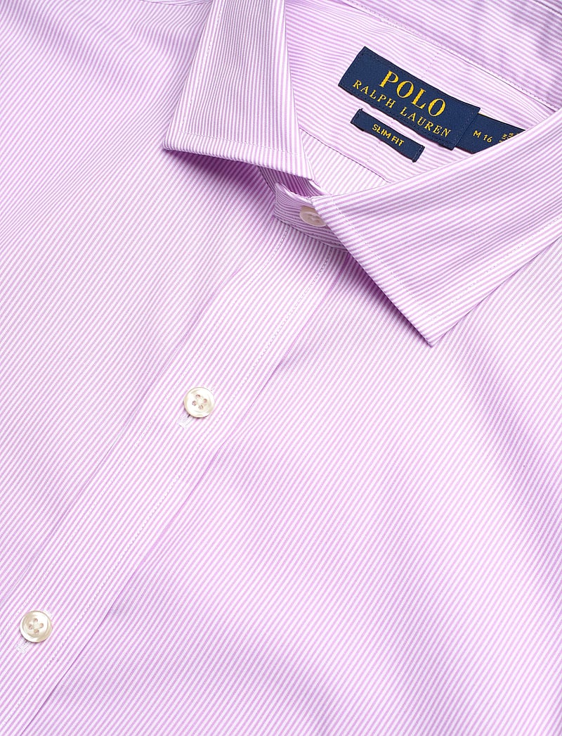 Polo Ralph Lauren - Slim Fit Striped Poplin Shirt - stribede skjorter - 3179 rose/white - 3