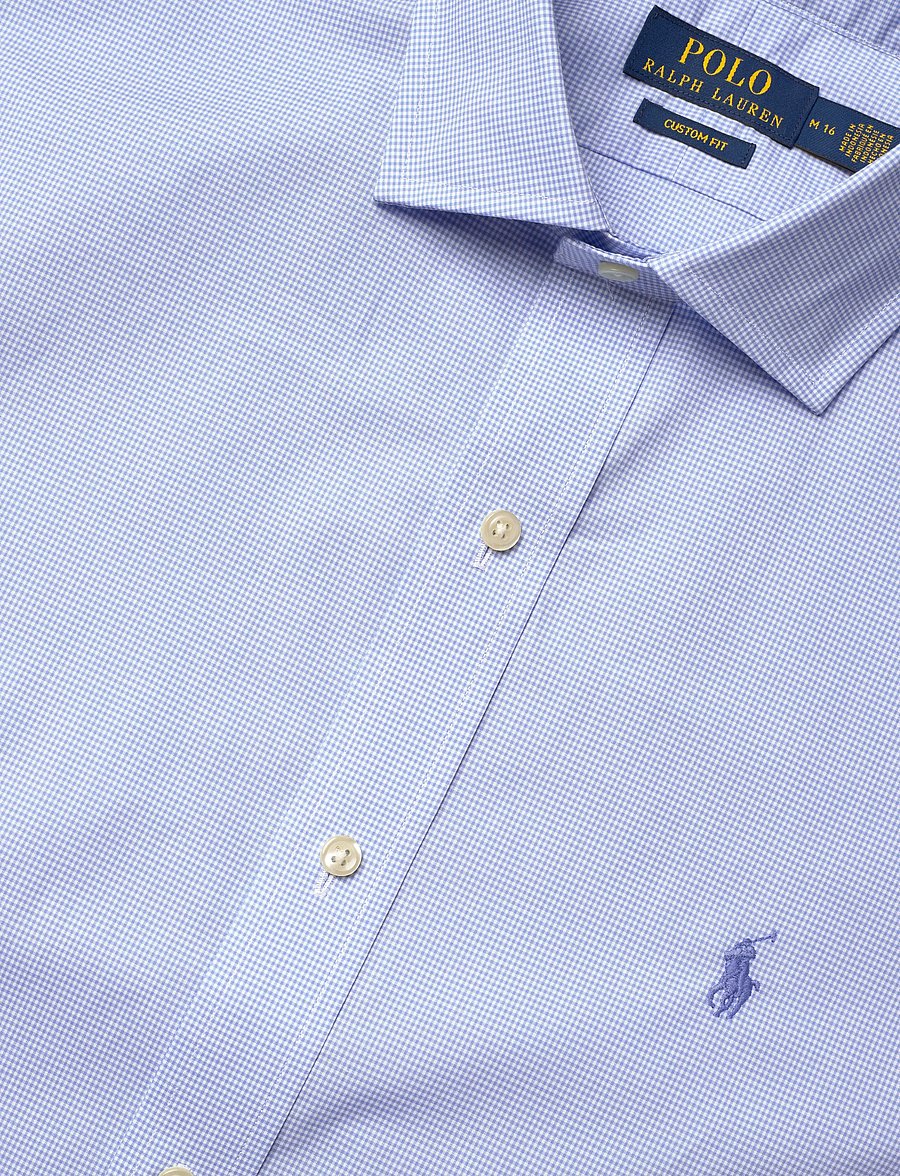 Polo Ralph Lauren - Custom Fit Tattersall Poplin Shirt - vabaajasärgid - 7175a blue white - 3