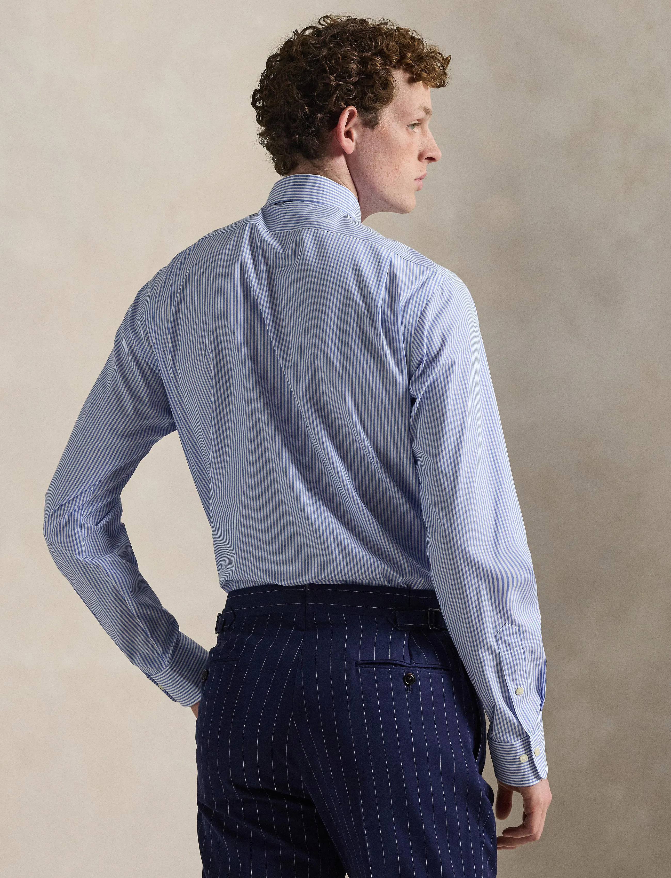 Polo Ralph Lauren - Custom Fit Striped Poplin Shirt - triibulised särgid - 3213b light blue - 4