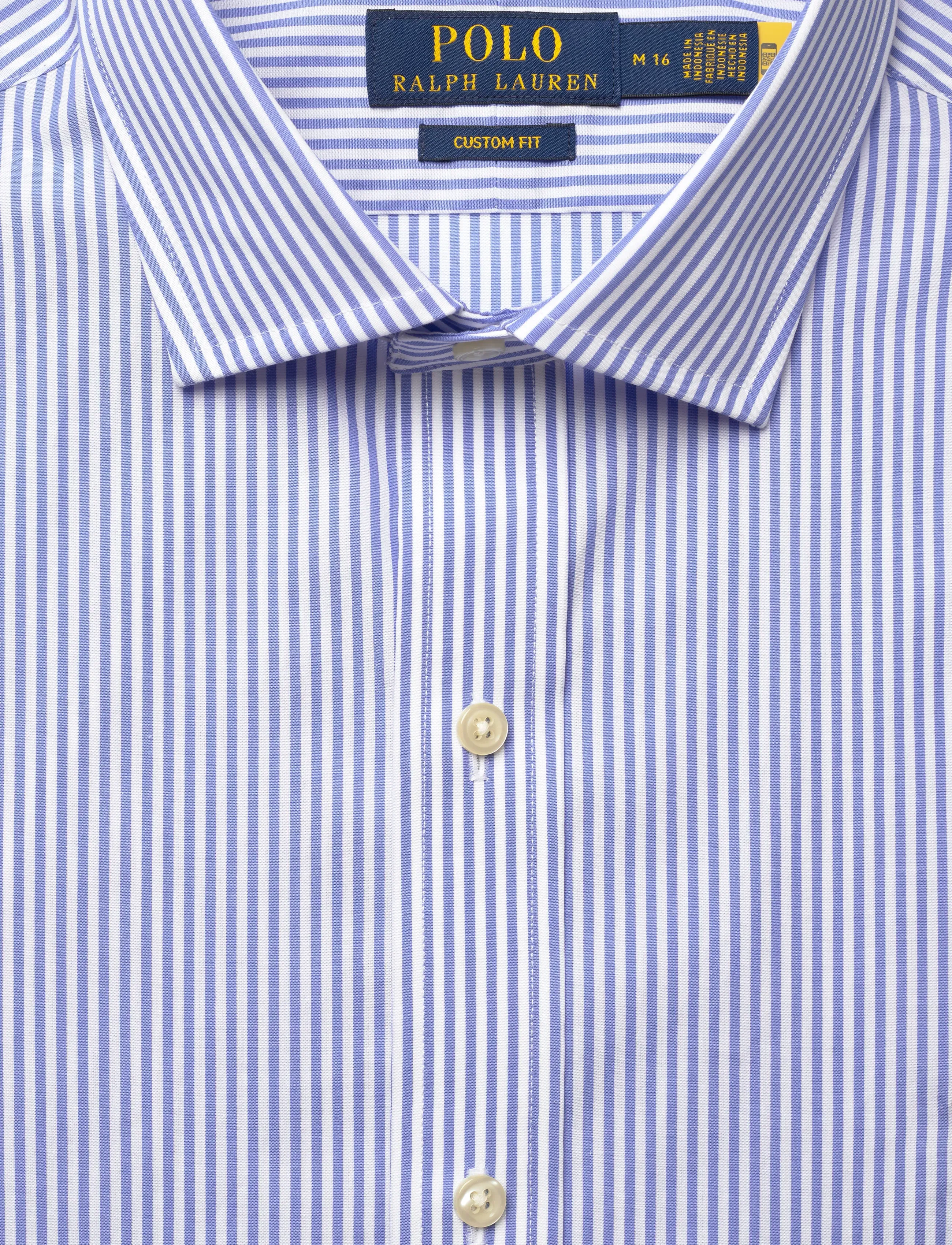 Polo Ralph Lauren - Custom Fit Striped Poplin Shirt - koszule w paski i prążki - 3213b light blue - 2