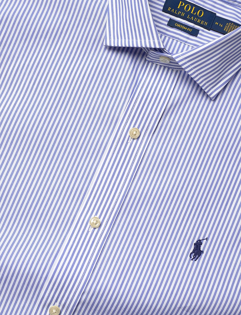 Polo Ralph Lauren - Custom Fit Striped Poplin Shirt - stribede skjorter - 3213b light blue - 3