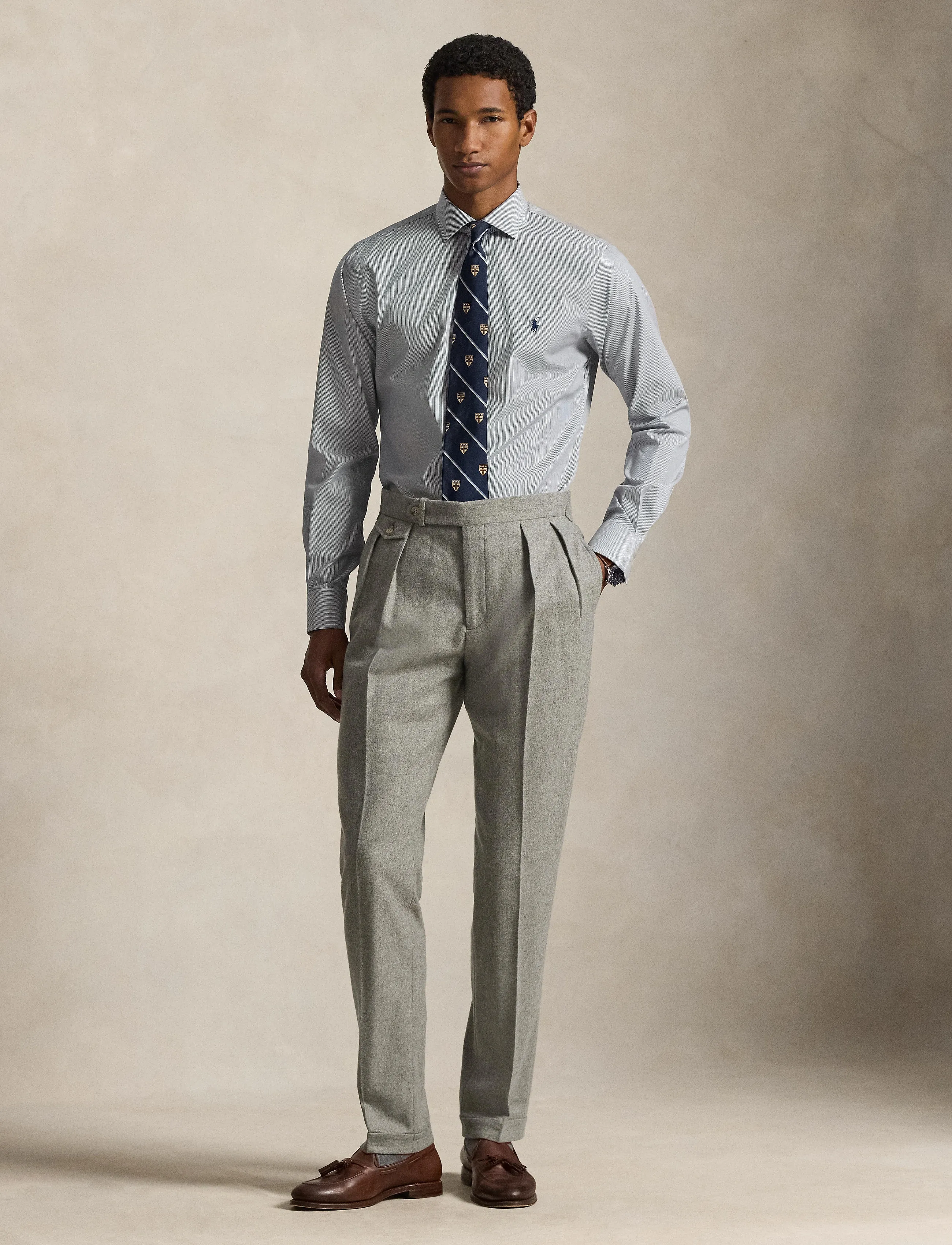 Polo Ralph Lauren Custom Fit Striped Poplin Shirt, 40.5, Blue, Skjorter > Afslappet Shirts, Herre