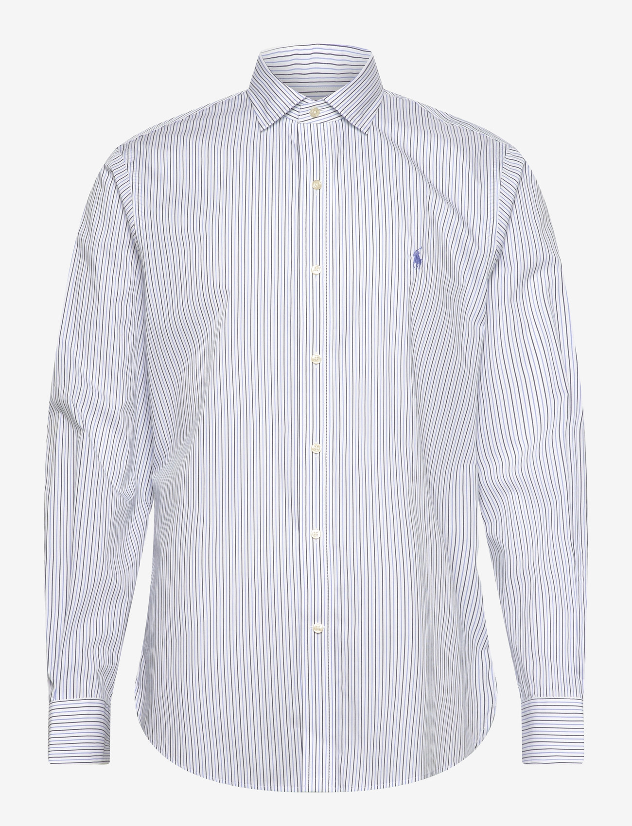 Polo Ralph Lauren - Custom Fit Striped Poplin Shirt - stribede skjorter - 7241white blue mu - 0