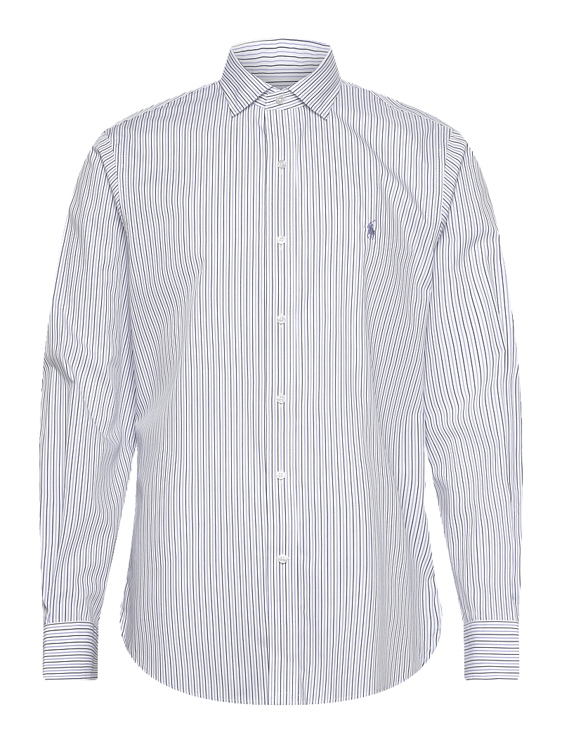Polo Ralph Lauren - Custom Fit Striped Poplin Shirt - stribede skjorter - 7241white blue mu - 0