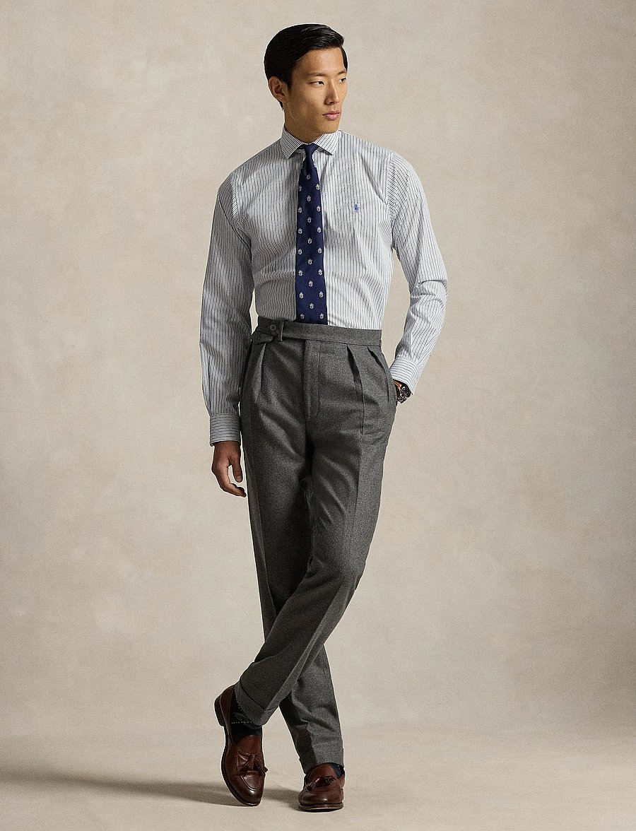 Polo Ralph Lauren - Custom Fit Striped Poplin Shirt - gestreifte hemden - 7241white blue mu - 0