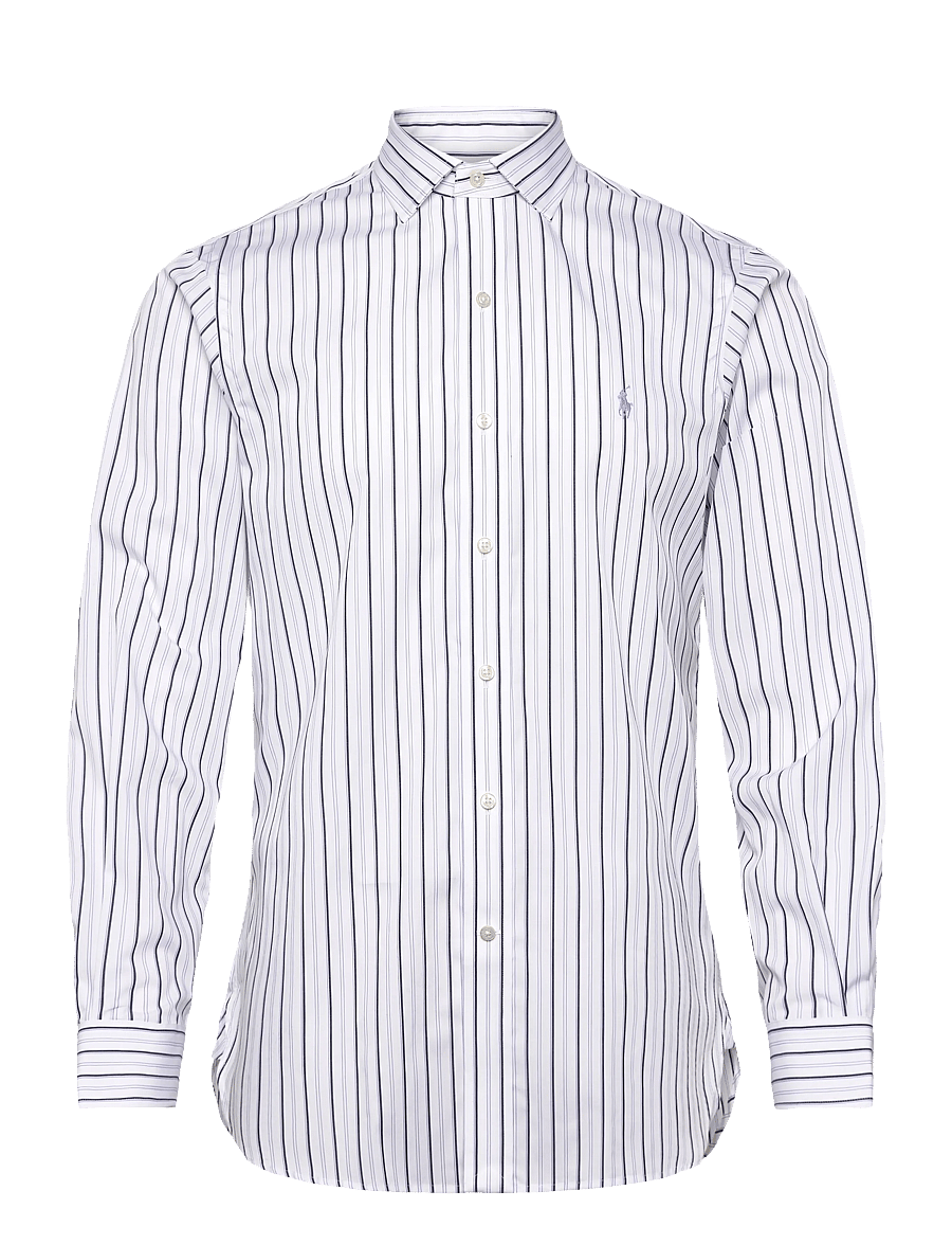 Polo Ralph Lauren - Custom Fit Striped Poplin Shirt - gestreifte hemden - 7242 white blue m - 0