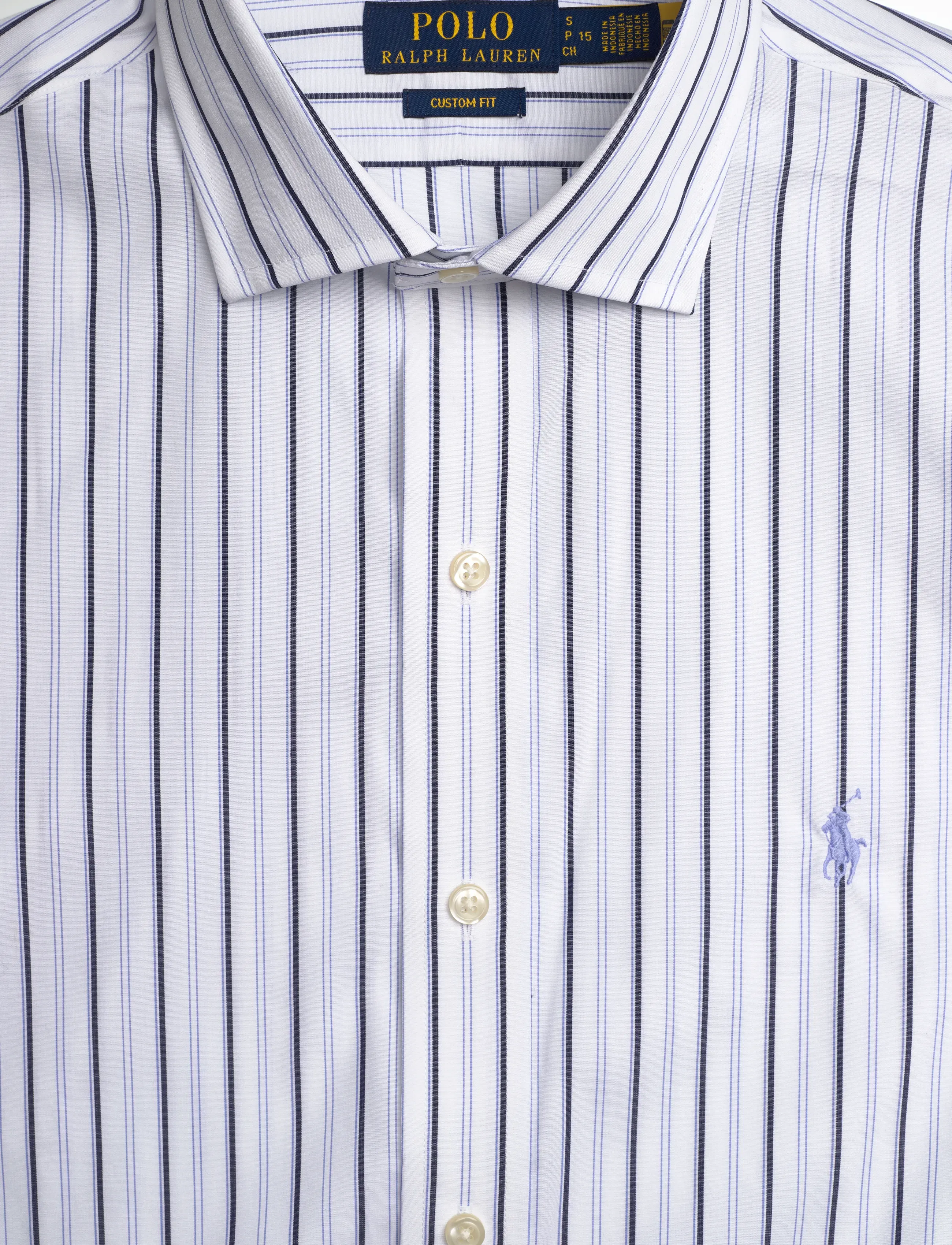 Polo Ralph Lauren - Custom Fit Striped Poplin Shirt - gestreifte hemden - 7242 white blue m - 2