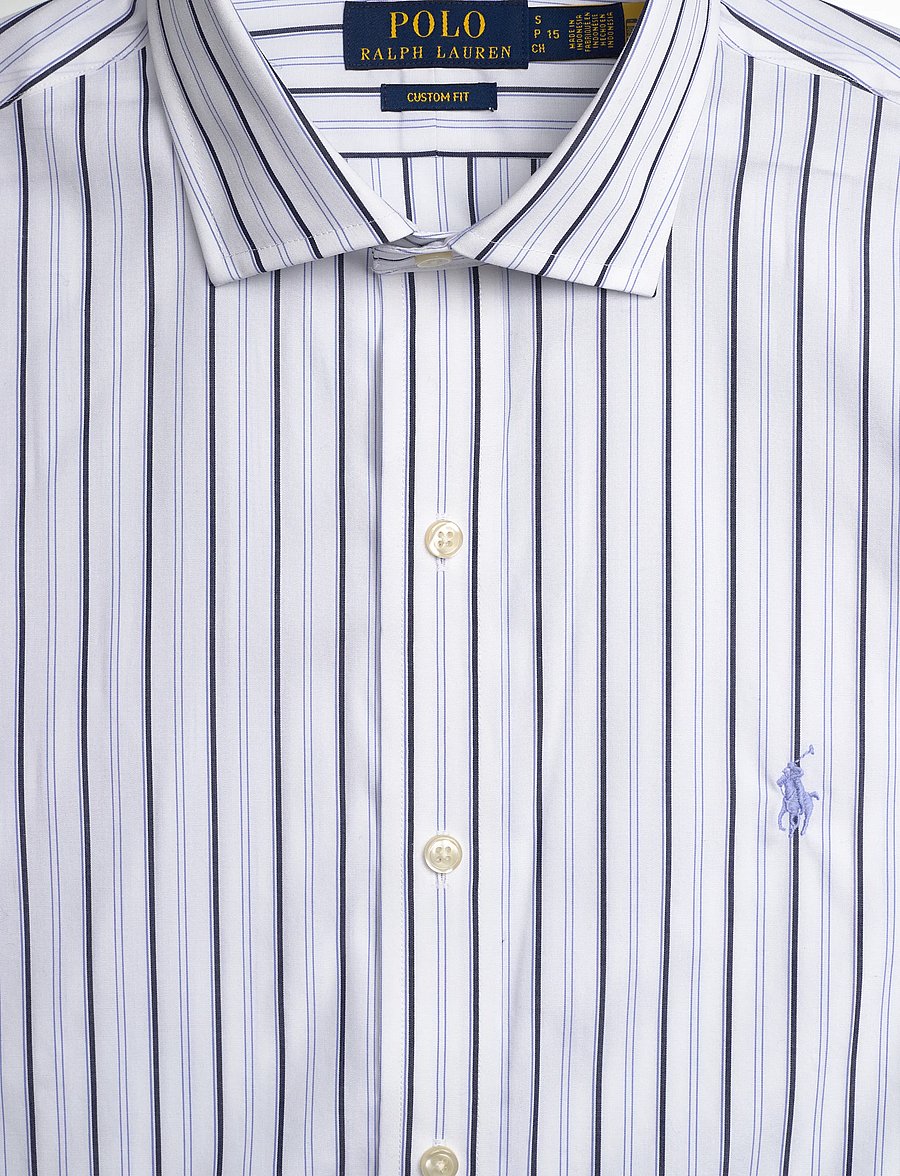 Polo Ralph Lauren - Custom Fit Striped Poplin Shirt - gestreifte hemden - 7242 white blue m - 2