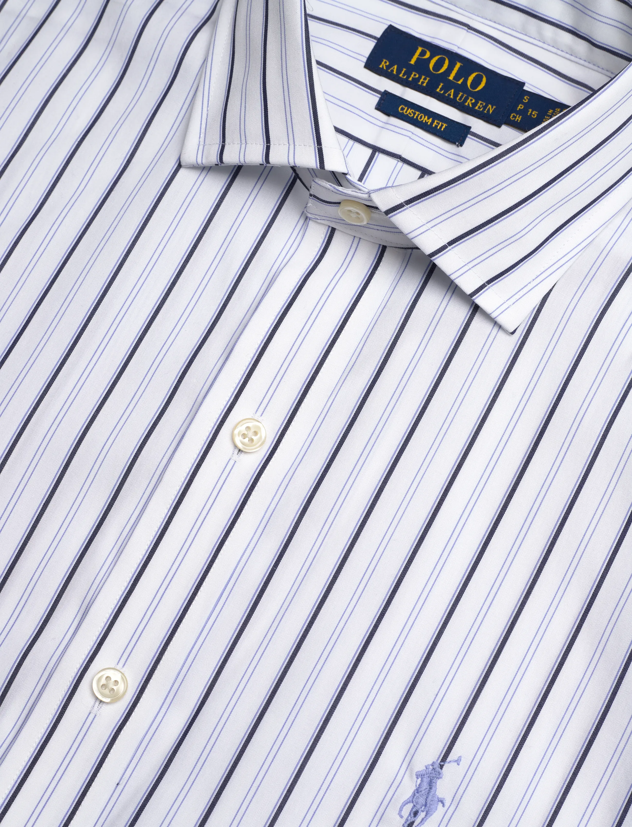 Polo Ralph Lauren - Custom Fit Striped Poplin Shirt - gestreifte hemden - 7242 white blue m - 3