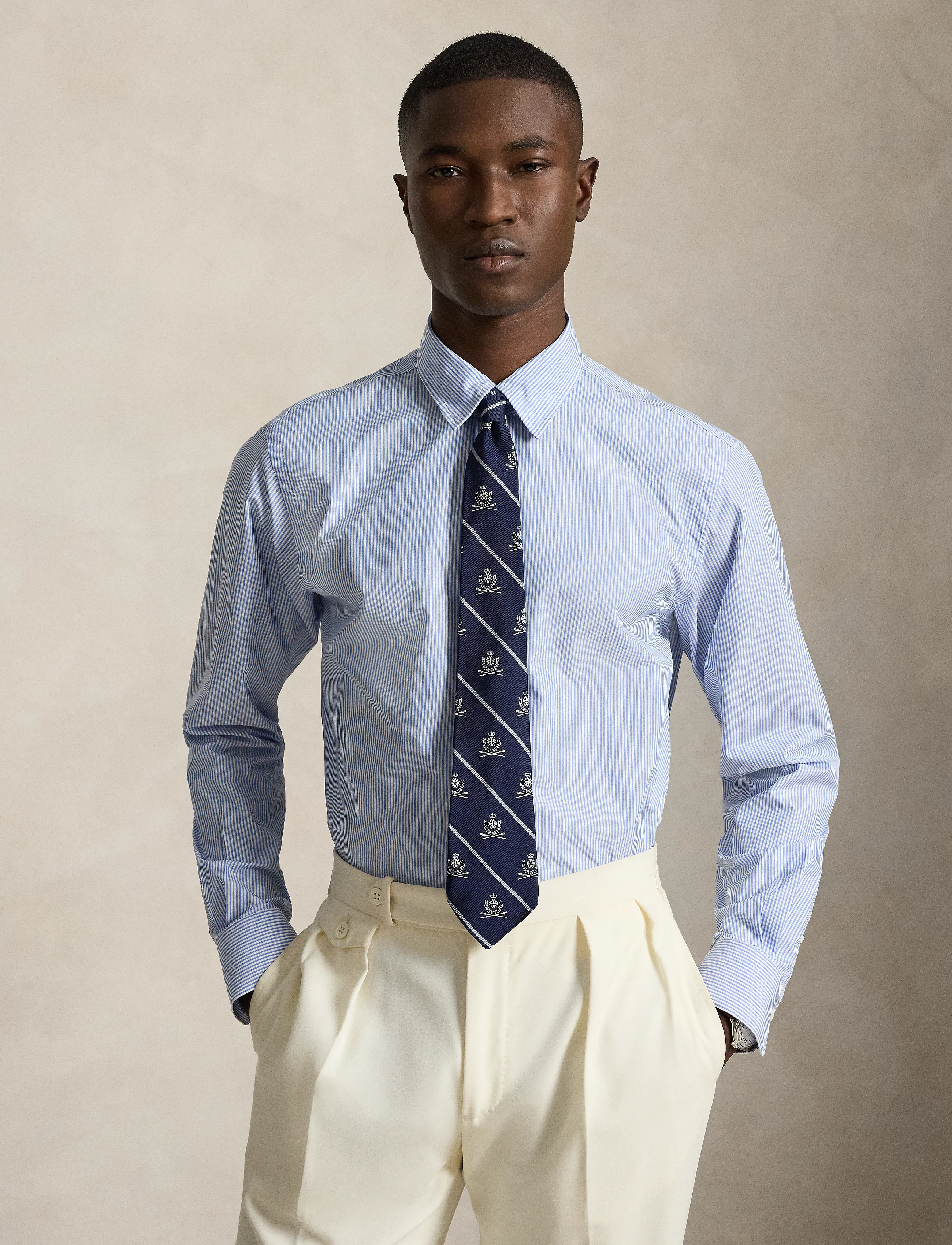 Custom Fit Striped Poplin Shirt