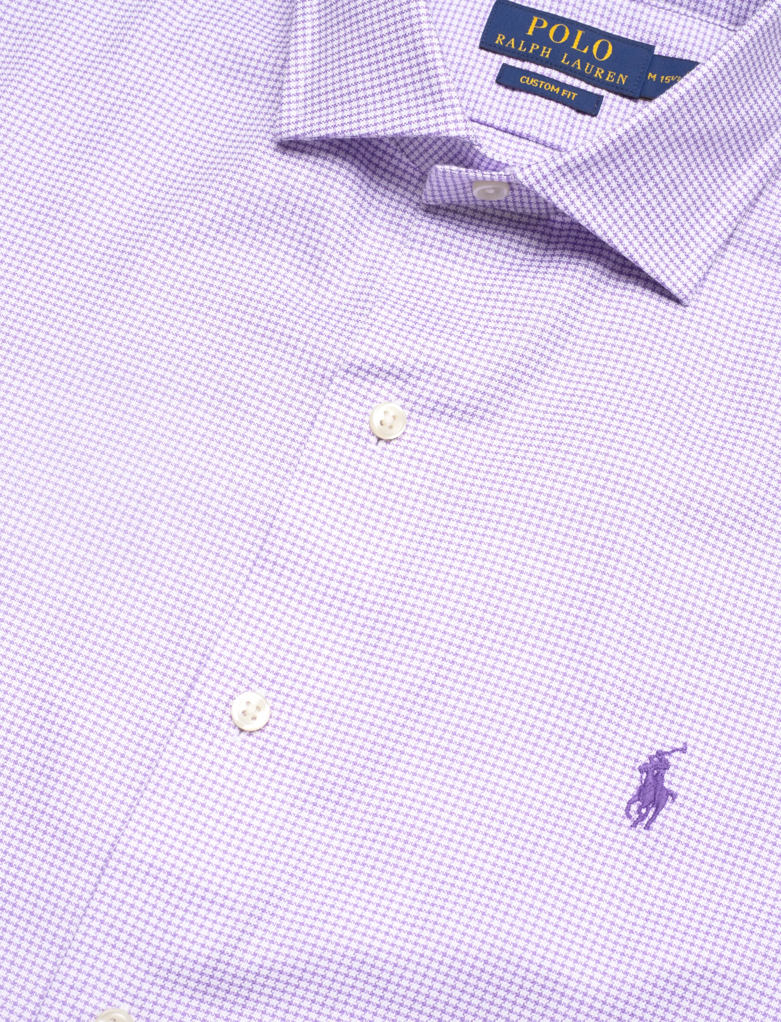 Polo Ralph Lauren - Custom Fit Textured Shirt - köflóttar skyrtur - 6844c white purpl - 3
