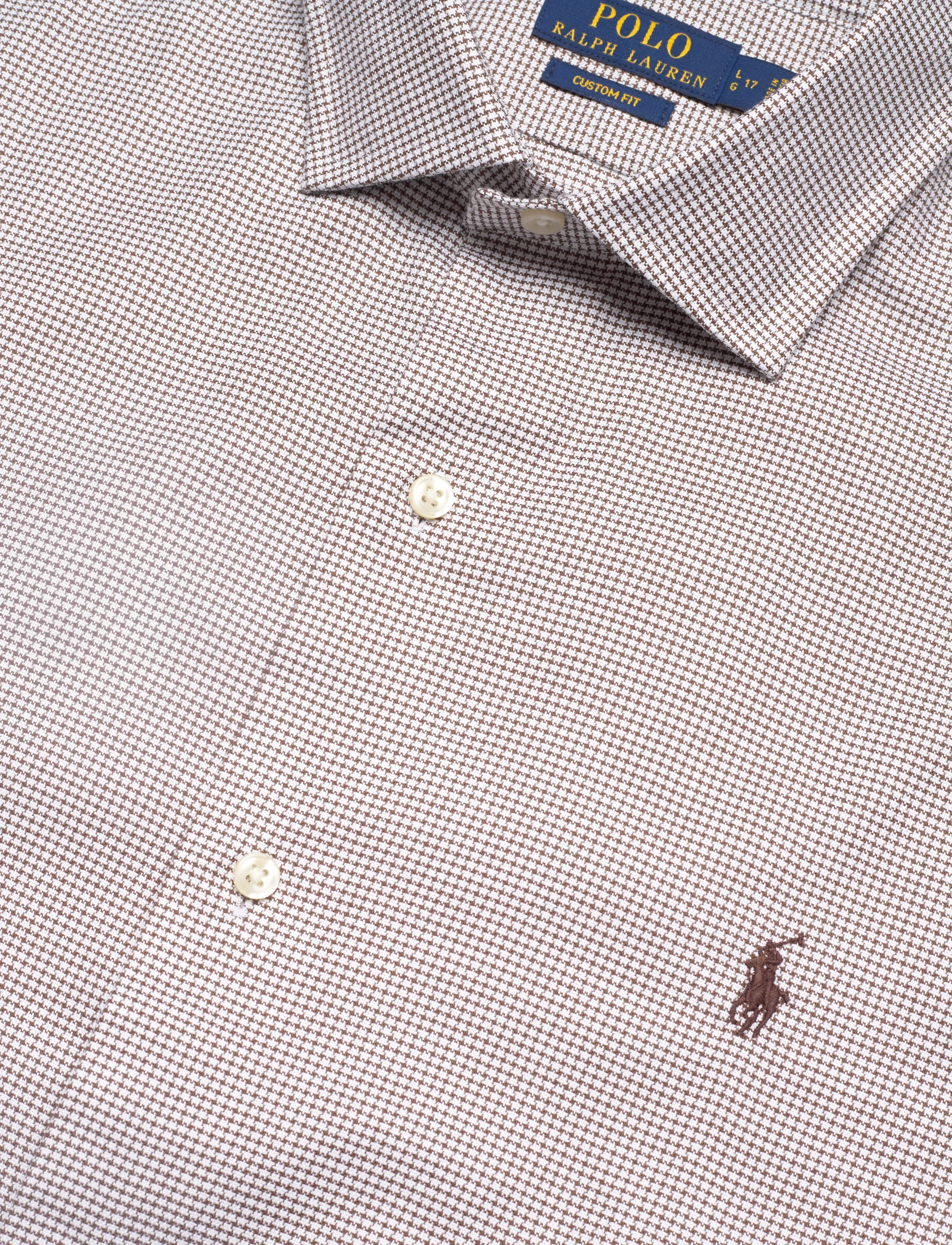 Polo Ralph Lauren - Custom Fit Textured Shirt - rutiga skjortor - 6844e white choco - 3