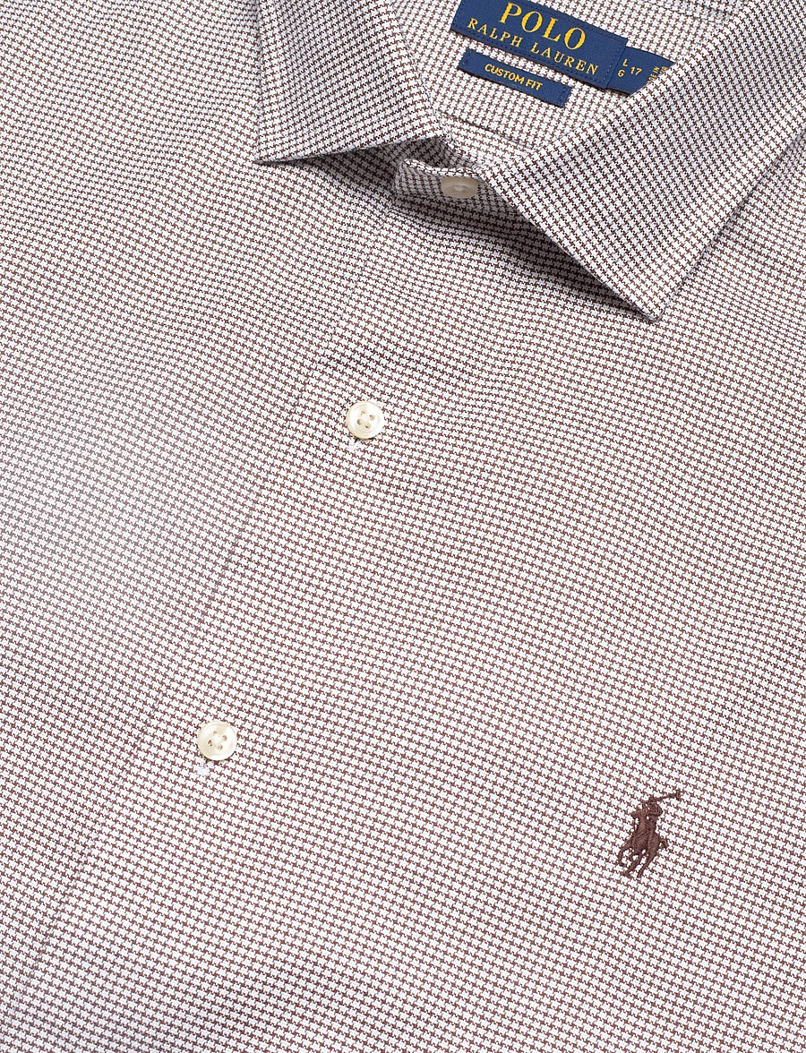 Polo Ralph Lauren - Custom Fit Textured Shirt - ternede skjorter - 6844e white choco - 3