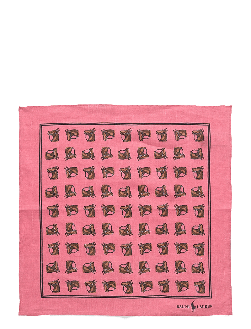 Polo Ralph Lauren - Equestrian Linen Pocket Square - sjalar - pink - 0
