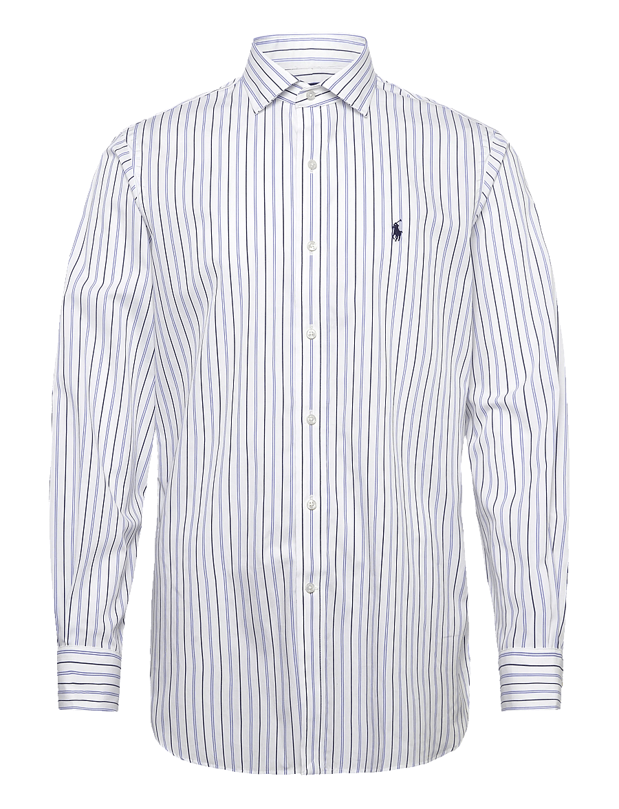Polo Ralph Lauren - Custom Fit Striped Poplin Shirt - gestreifte hemden - 7300 white blue m - 0