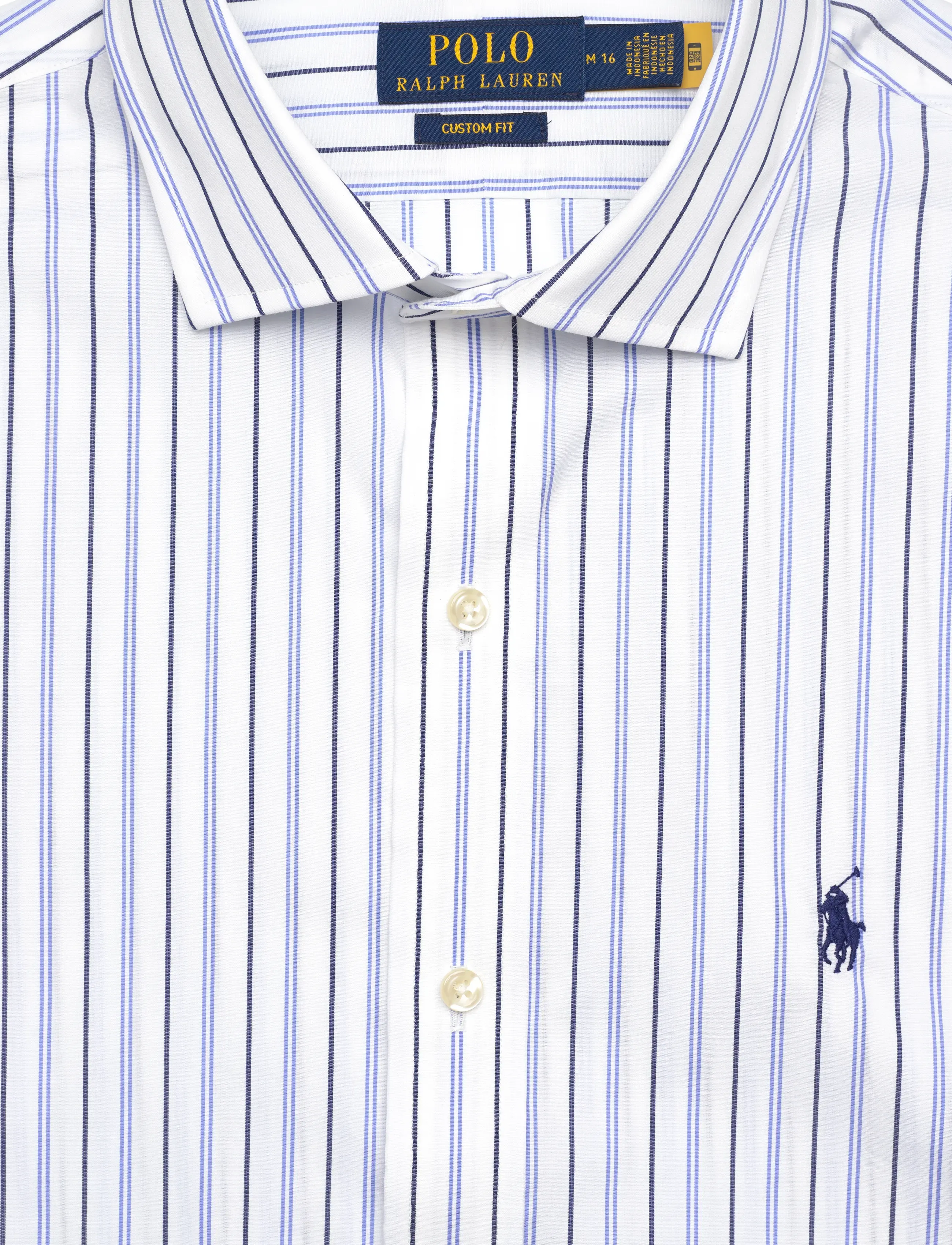 Polo Ralph Lauren - Custom Fit Striped Poplin Shirt - gestreifte hemden - 7300 white blue m - 2