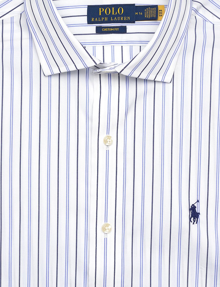 Polo Ralph Lauren - Custom Fit Striped Poplin Shirt - gestreifte hemden - 7300 white blue m - 2