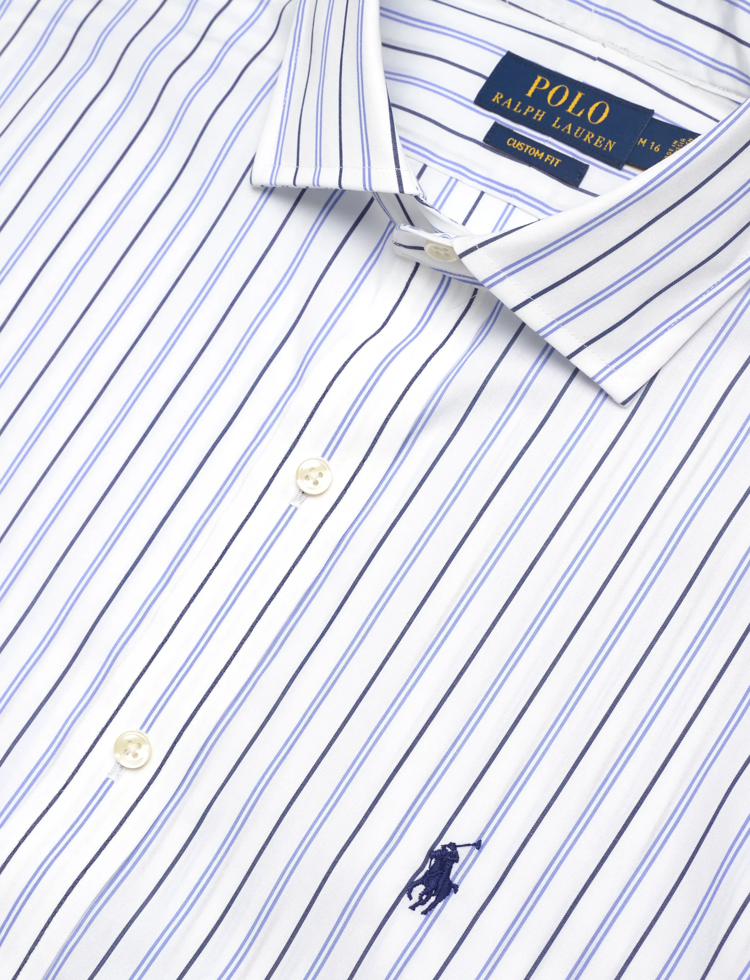 Polo Ralph Lauren - Custom Fit Striped Poplin Shirt - gestreifte hemden - 7300 white blue m - 3
