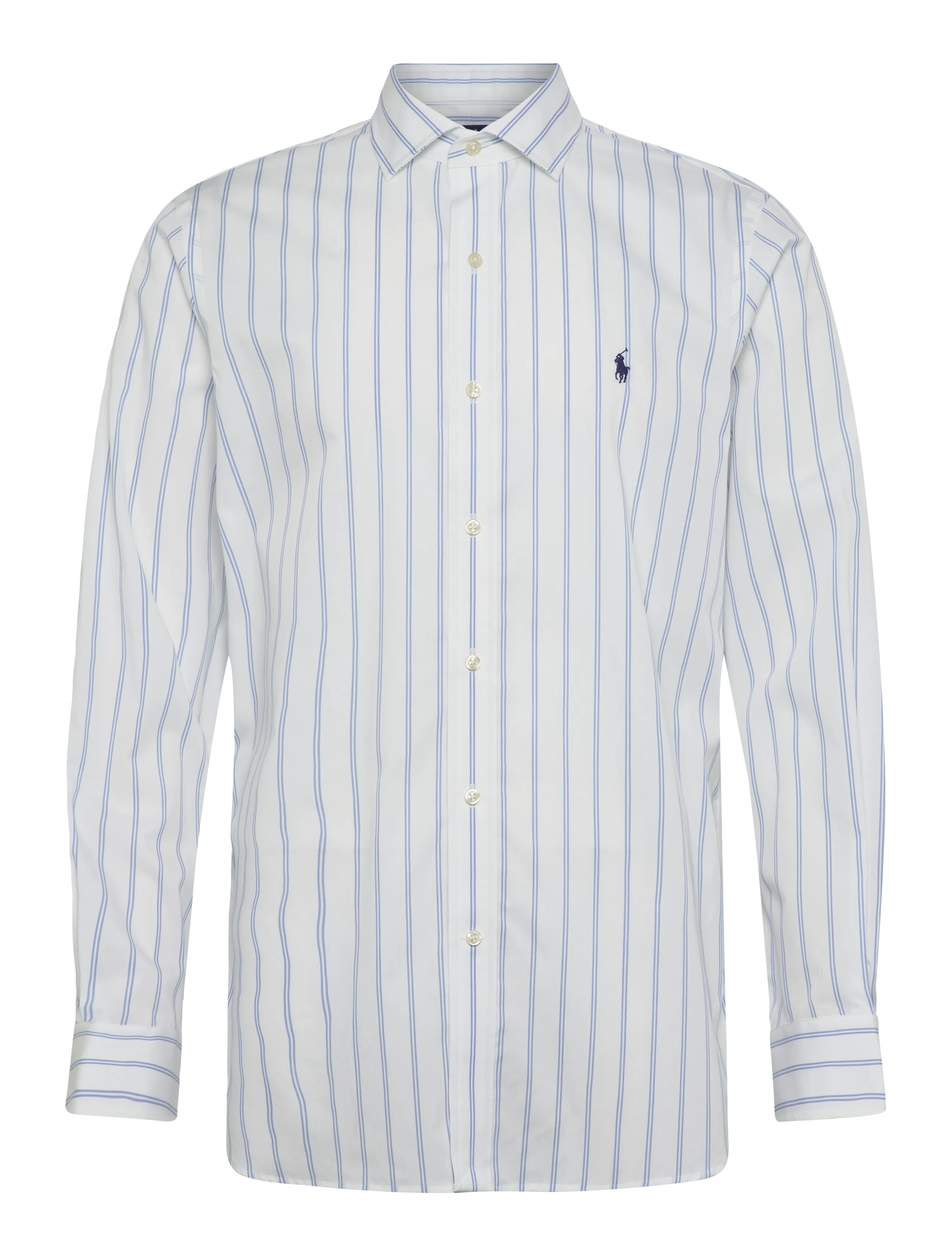 Polo Ralph Lauren Custom Fit Striped Poplin Shirt - Shirts - 7301 WHITE BLUE / blue