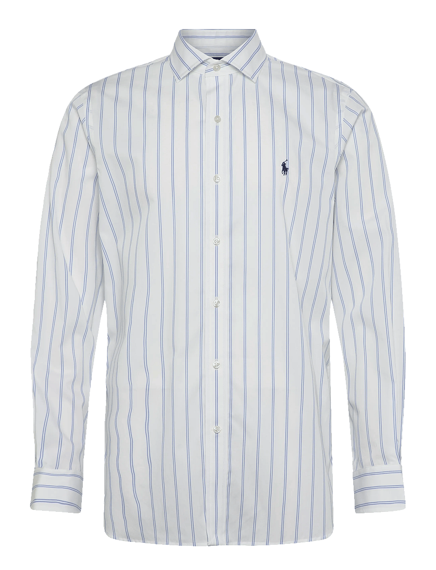 Polo Ralph Lauren - Custom Fit Striped Poplin Shirt - dryžuoti marškiniai - 7301 white blue - 0