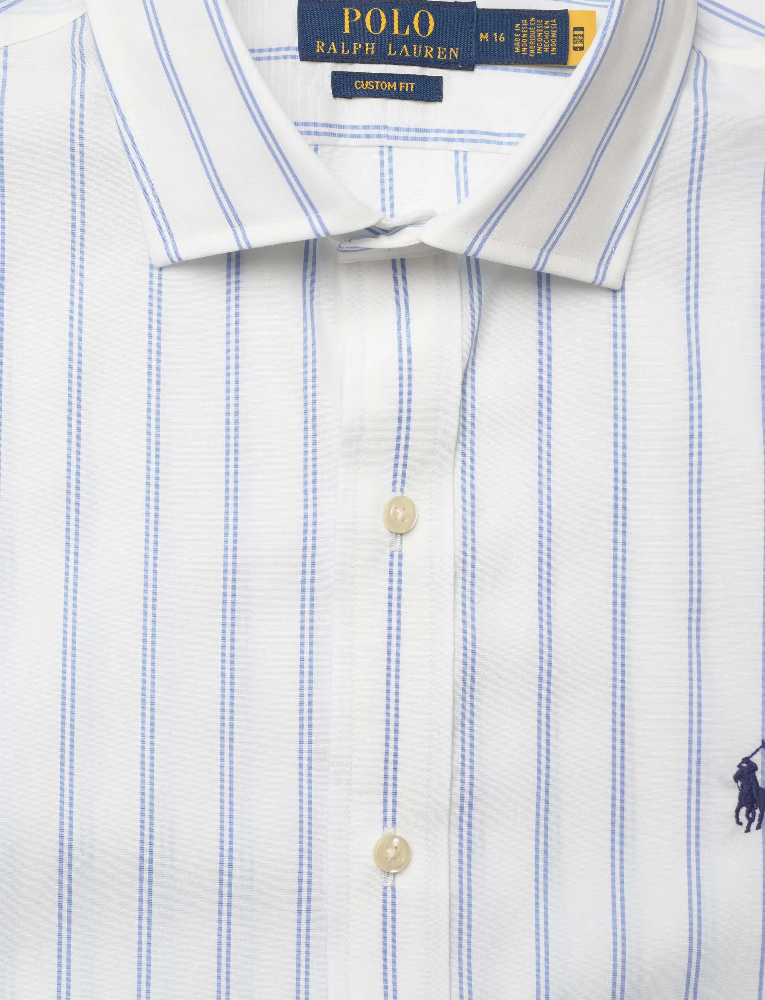 Polo Ralph Lauren - Custom Fit Striped Poplin Shirt - dryžuoti marškiniai - 7301 white blue - 2