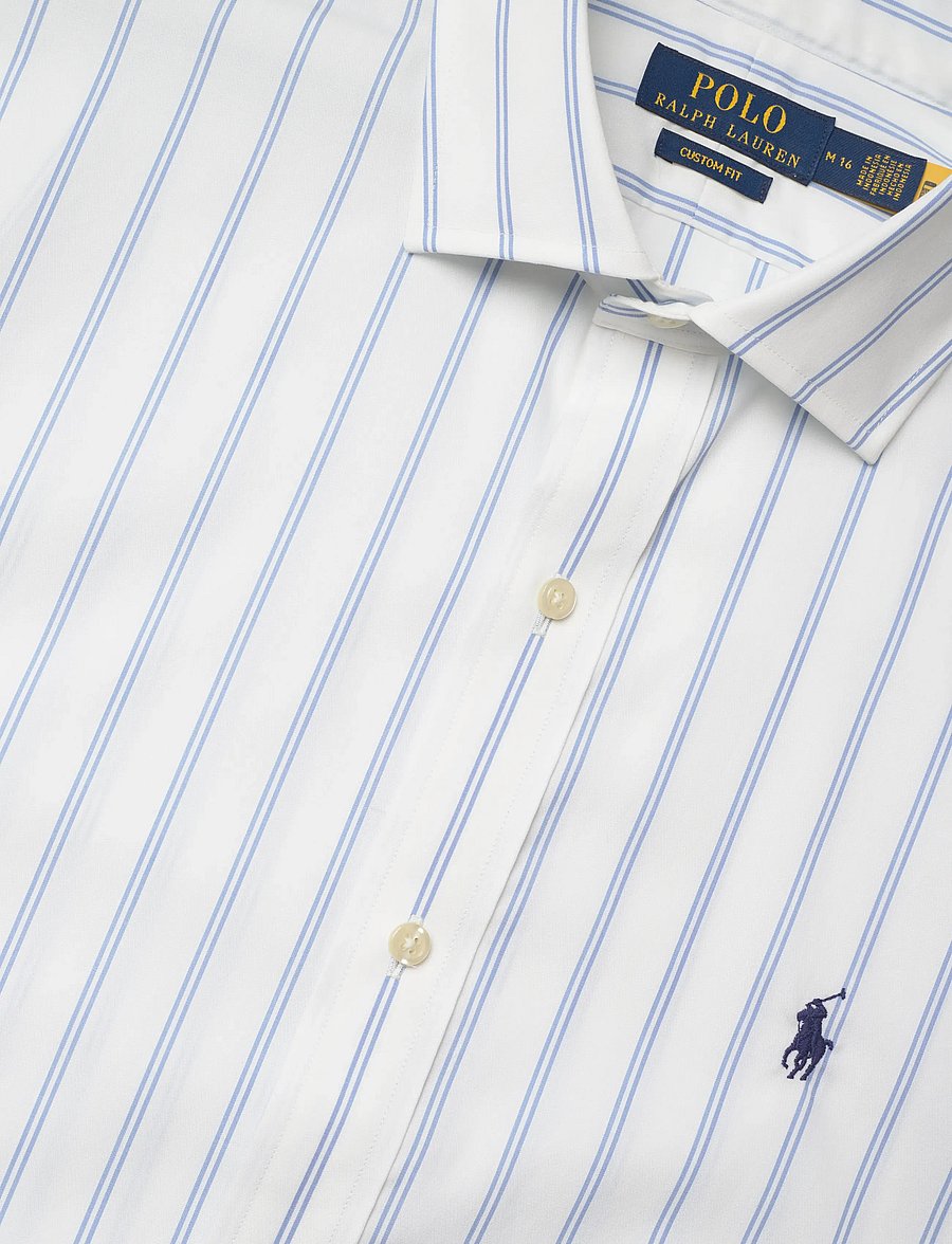 Polo Ralph Lauren - Custom Fit Striped Poplin Shirt - dryžuoti marškiniai - 7301 white blue - 3